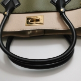 Louis Vuitton(LV) On My Side Tote Leather with Monogram Canvas MM — thumbnail 9