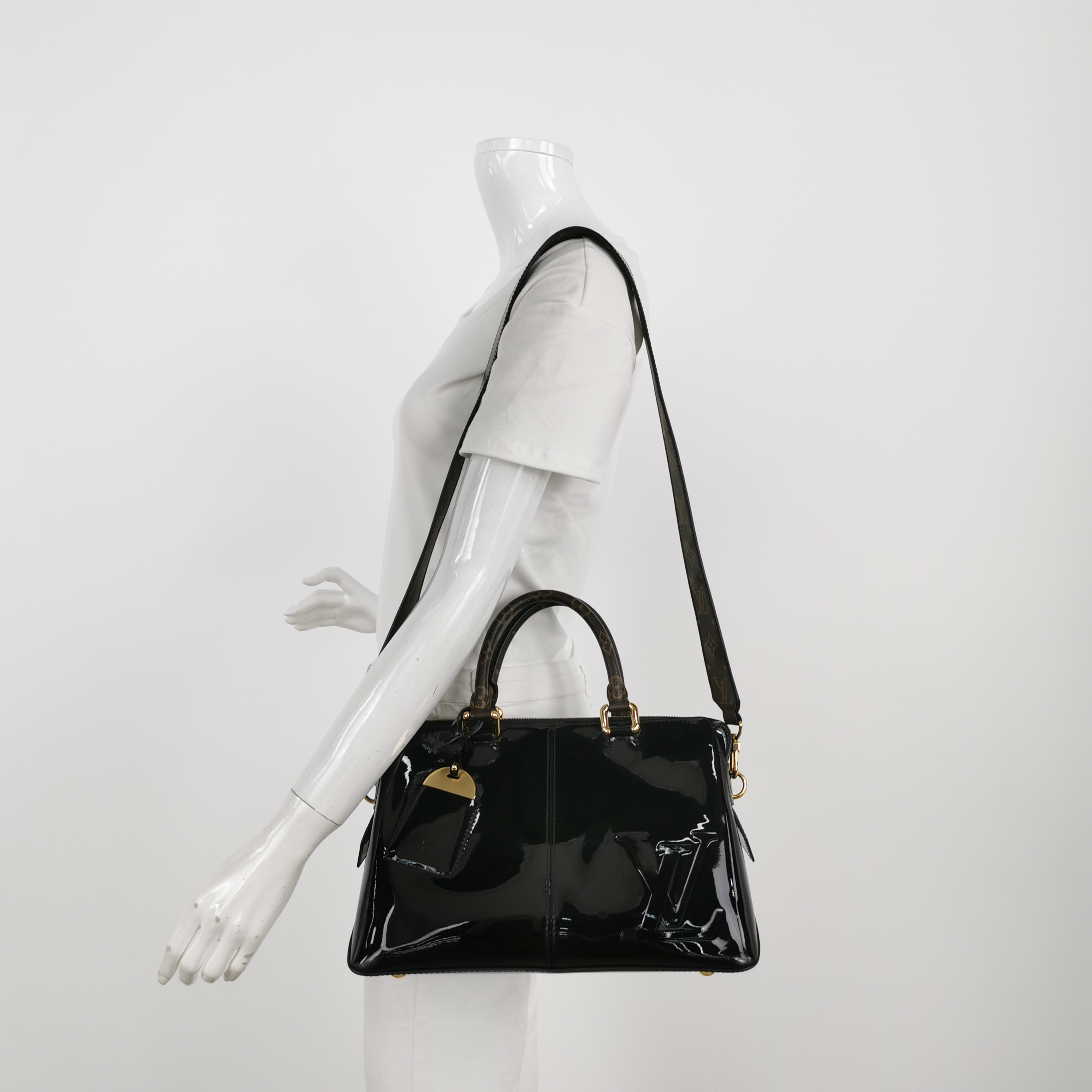 Louis Vuitton(LV) Miroir Vernis Tote Patent leather Black — alternate view
