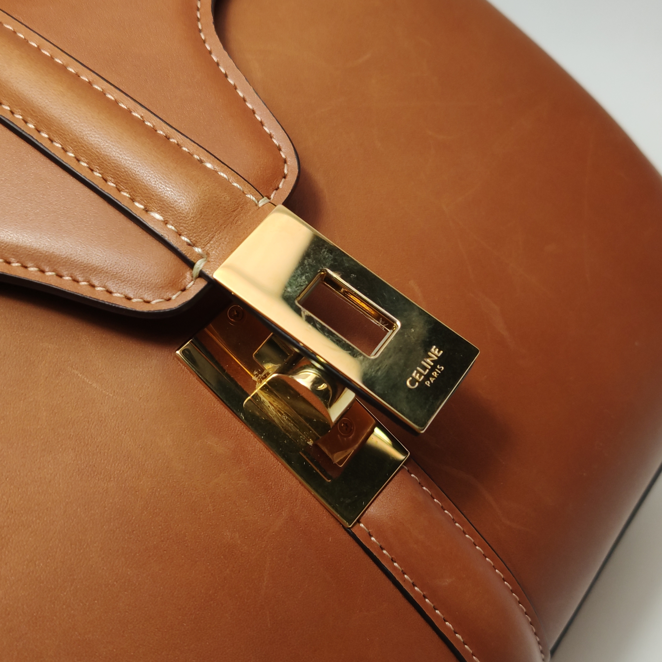Celine 16 Top Handle Bag Grained Calfskin Medium — photo 10 of 16