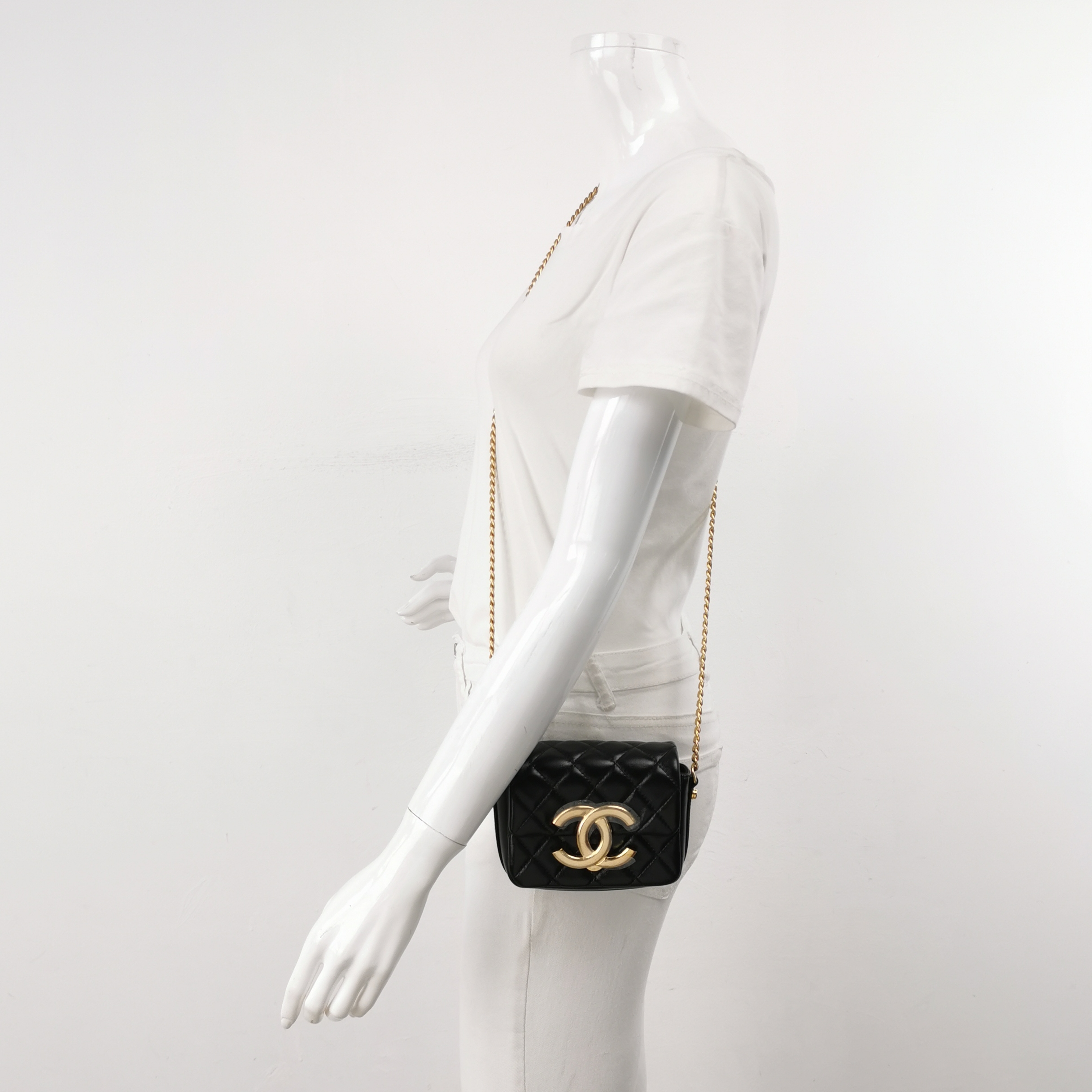Chanel Framing Chain Flap Bag Quilted Calfskin Mini — alternate view