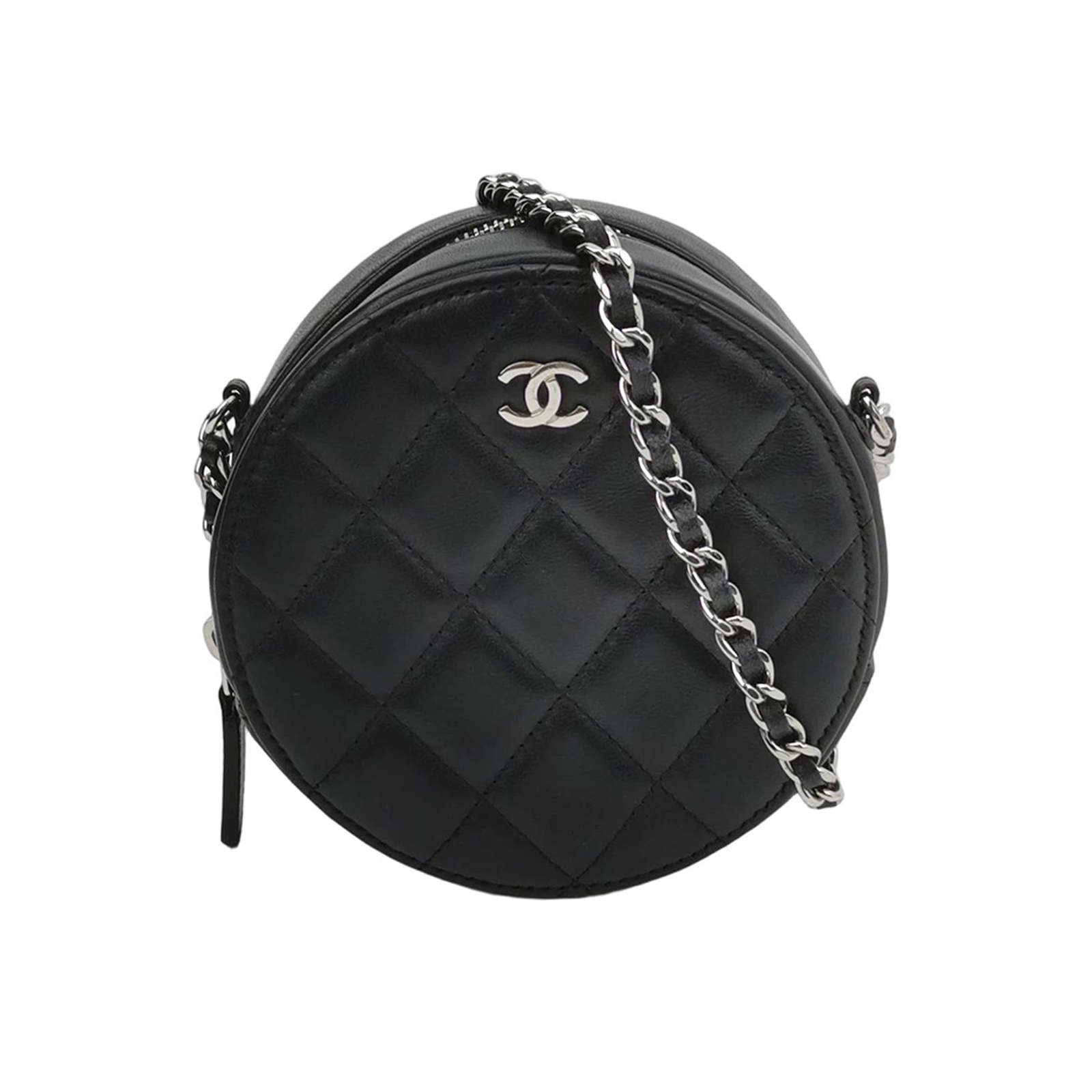 Chanel Round Clutch with Chain Quilted Caviar Mini — photo 1 of 13