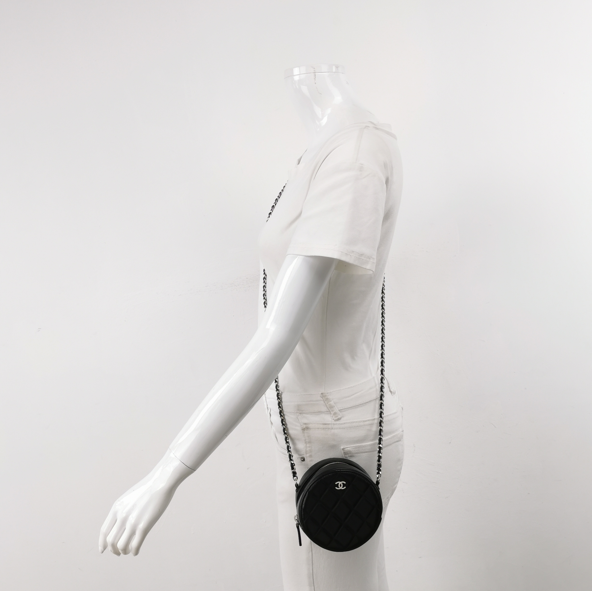 Chanel Round Clutch with Chain Quilted Caviar Mini — alternate view