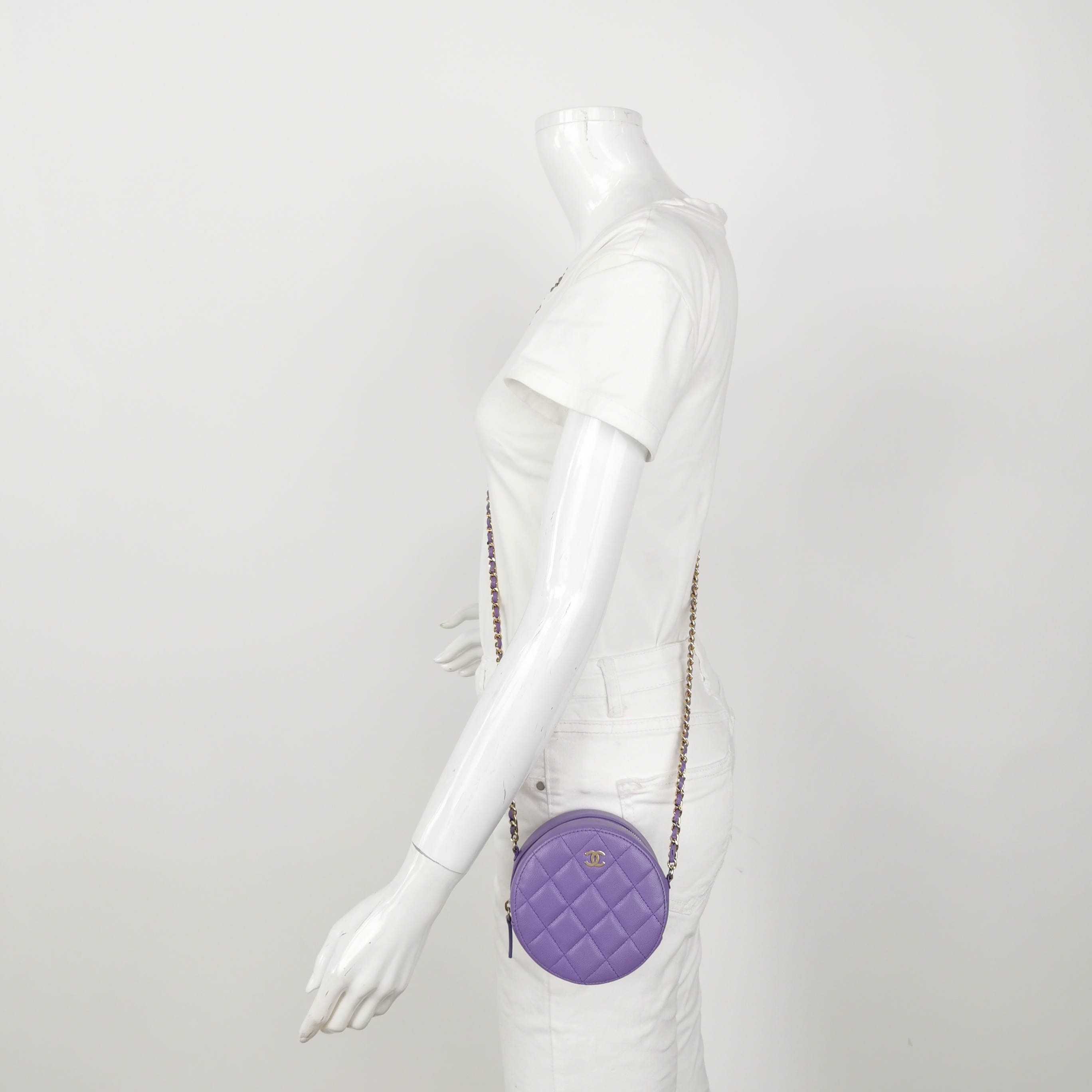 Chanel Round Clutch with Chain Quilted Caviar Mini — alternate view