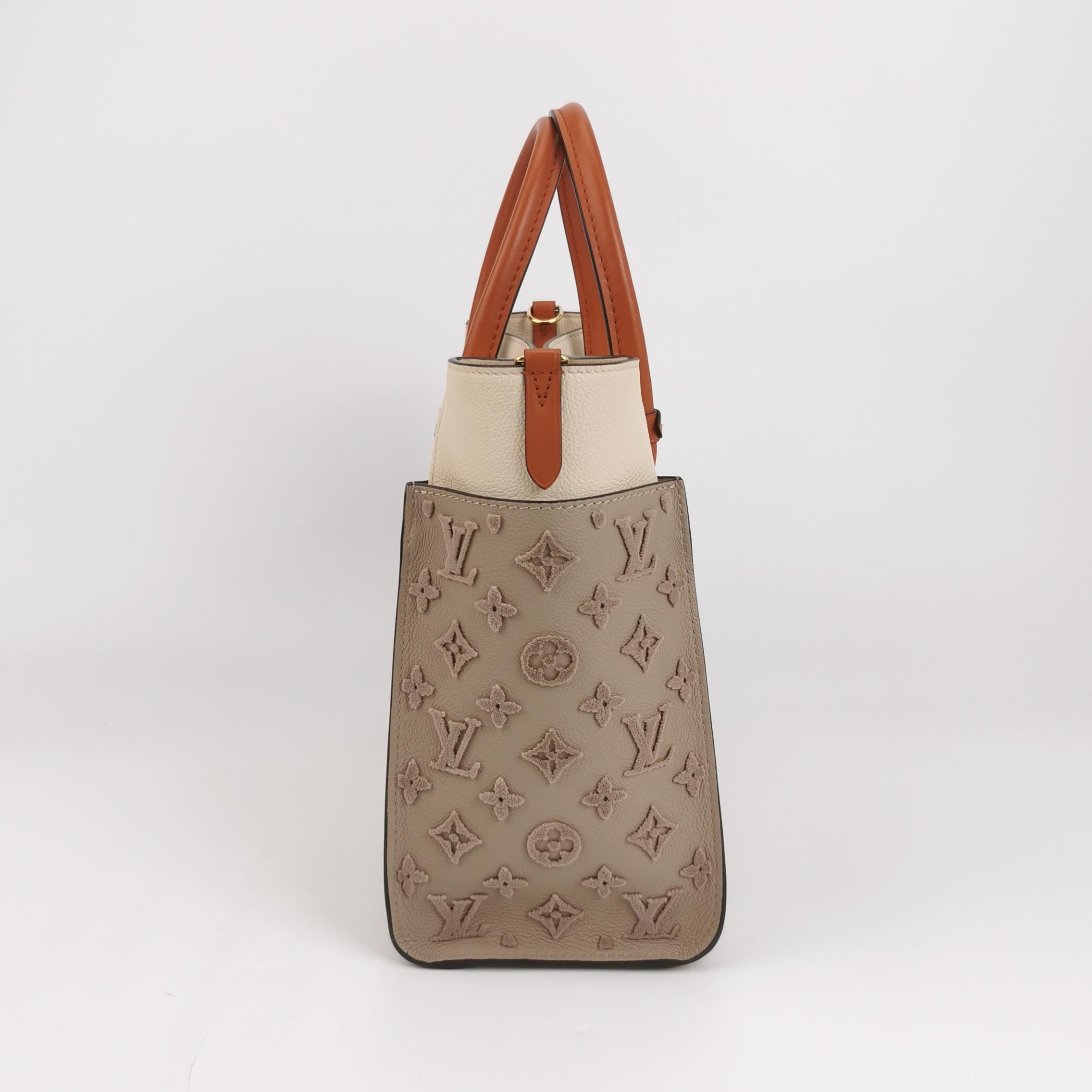 Louis Vuitton(LV) On My Side Tote Leather with Monogram Canvas MM — photo 3 of 13
