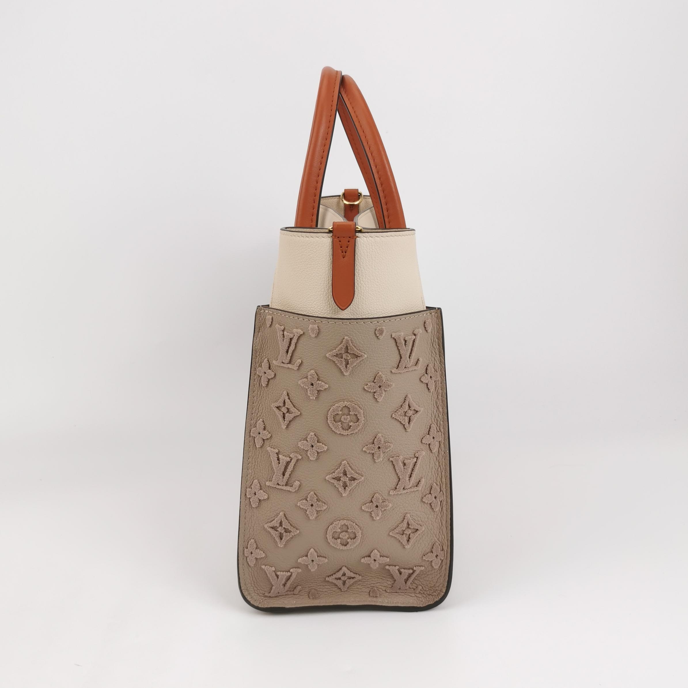 Louis Vuitton(LV) On My Side Tote Leather with Monogram Canvas MM — photo 4 of 13