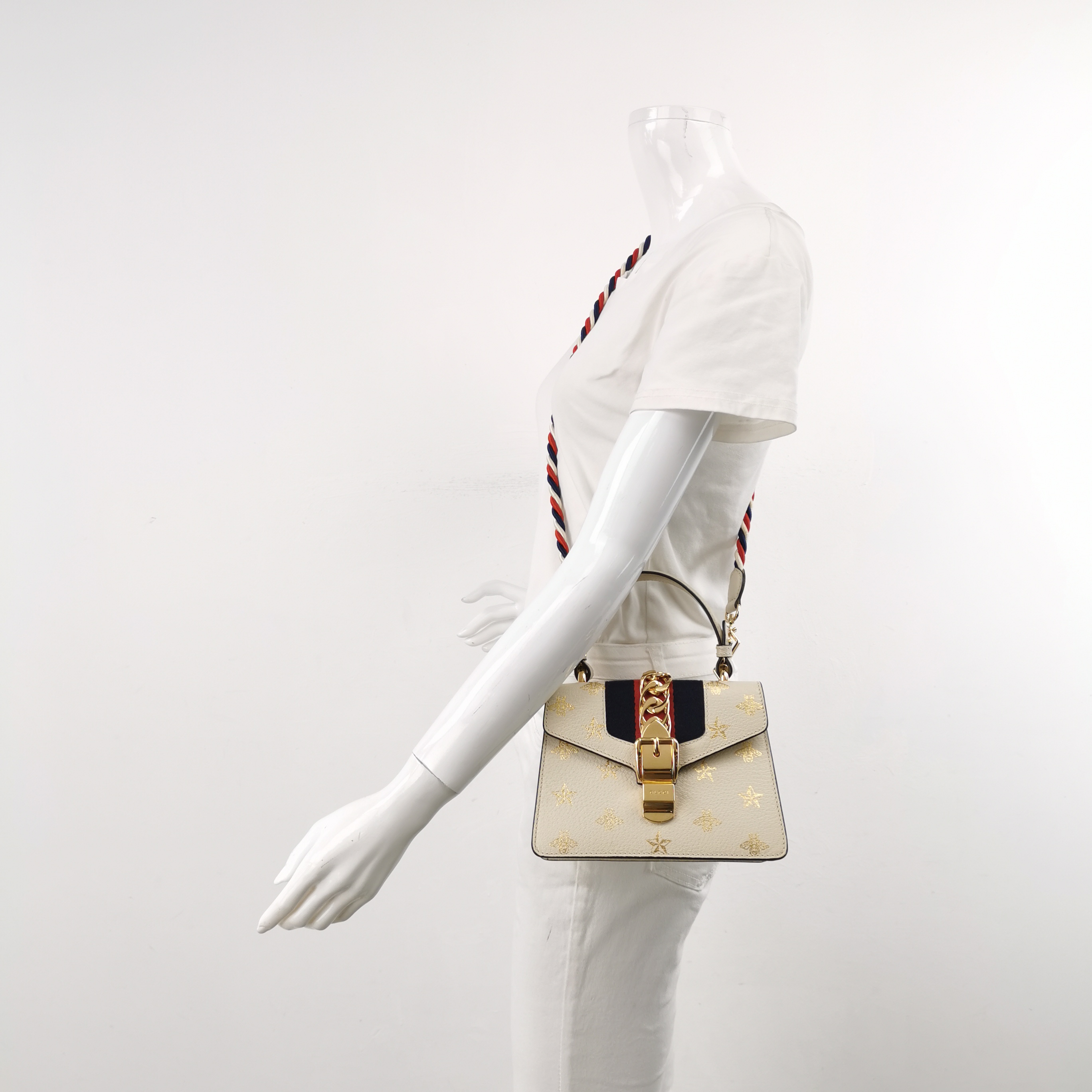 Gucci Sylvie Shoulder Bag Printed Leather Mini — alternate view