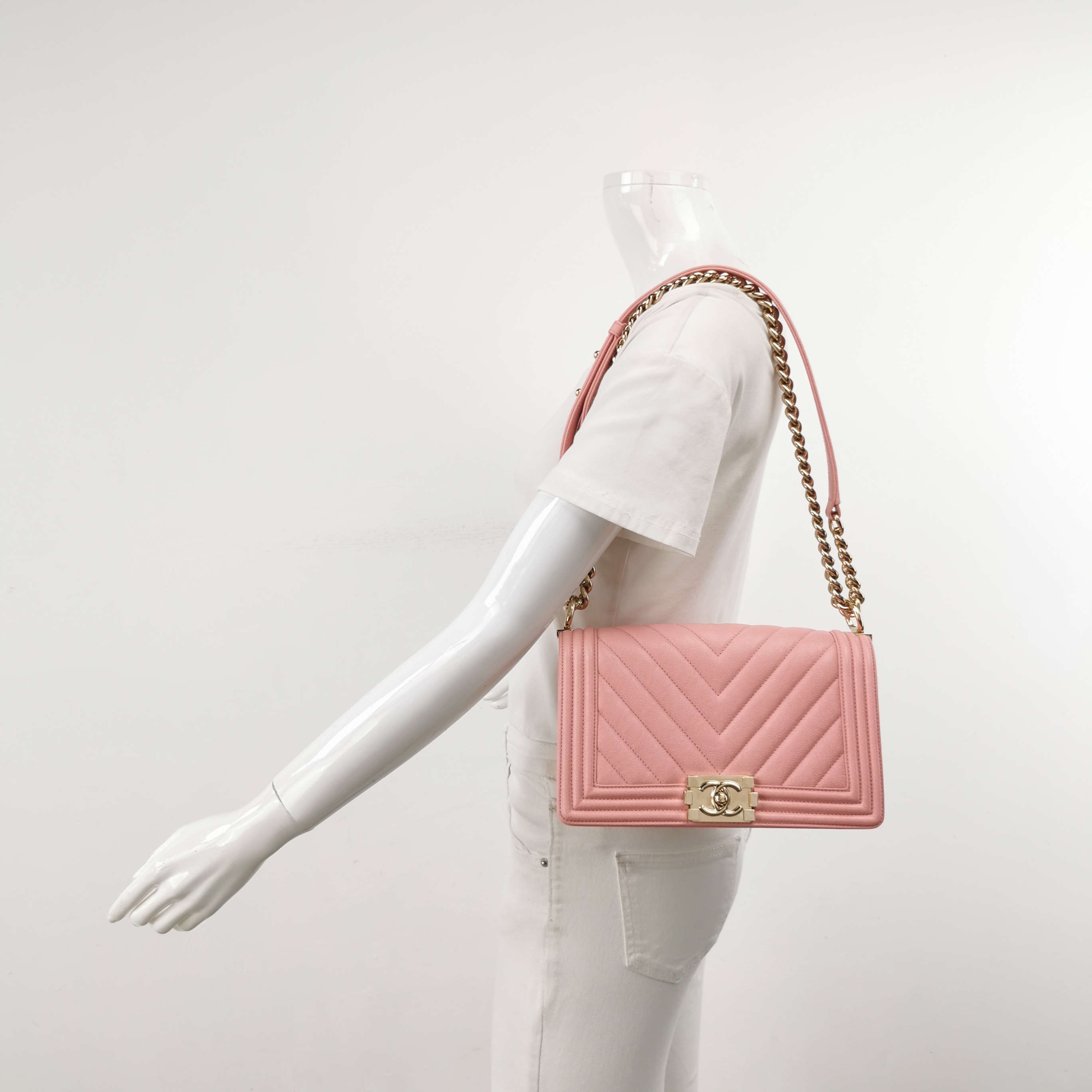 Chanel Boy Flap Bag Quilted Calfskin Old Medium — alternate view