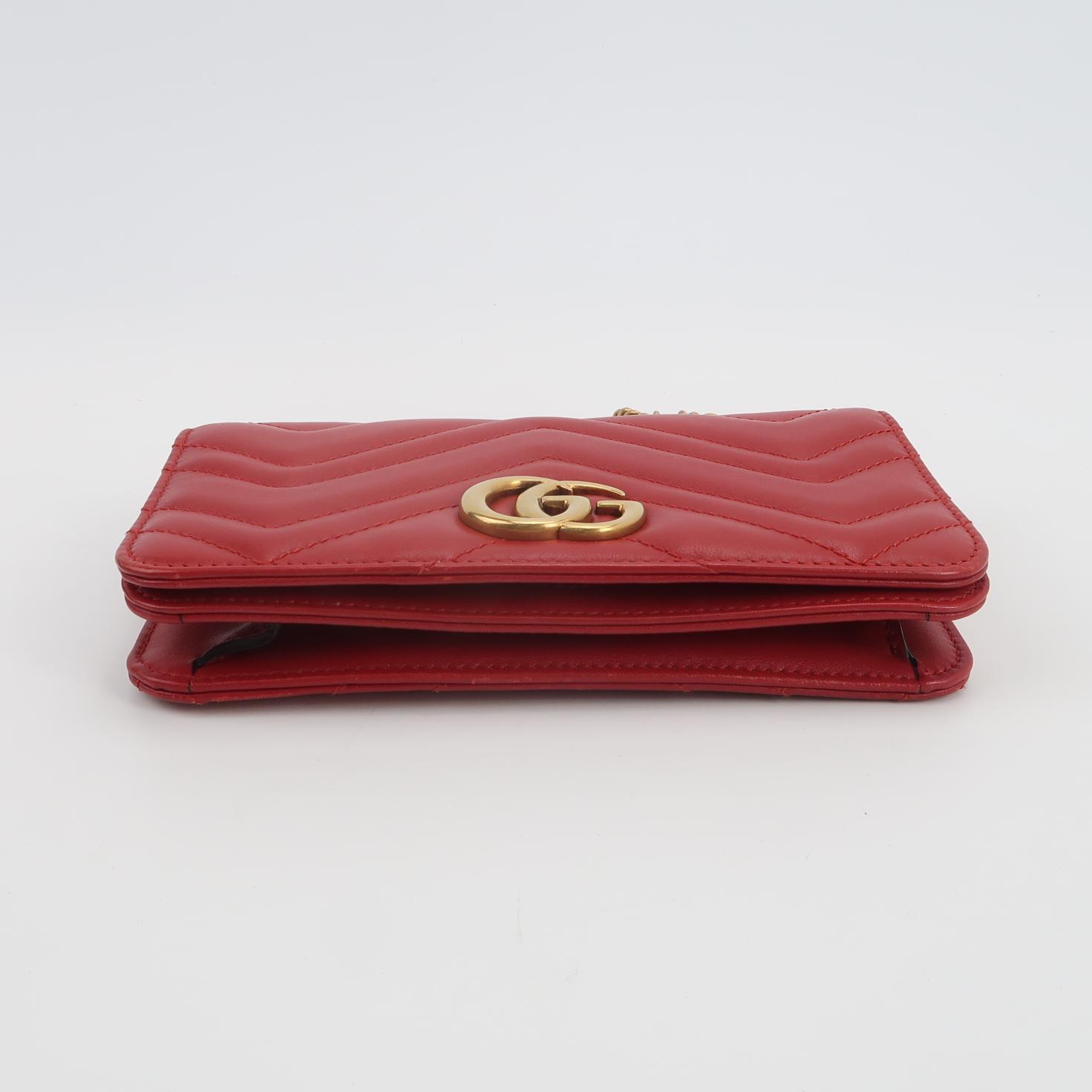 Gucci GG Marmont Chain Flap Bag Matelasse Leather Mini — photo 5 of 11
