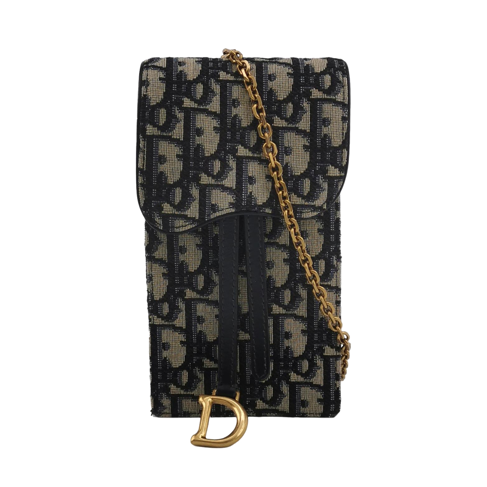 Christian Dior Vertical Saddle Chain Pouch Oblique Canvas — photo 1 of 12