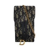  Christian Dior Vertical Saddle Chain Pouch Oblique Canvas — thumbnail 1