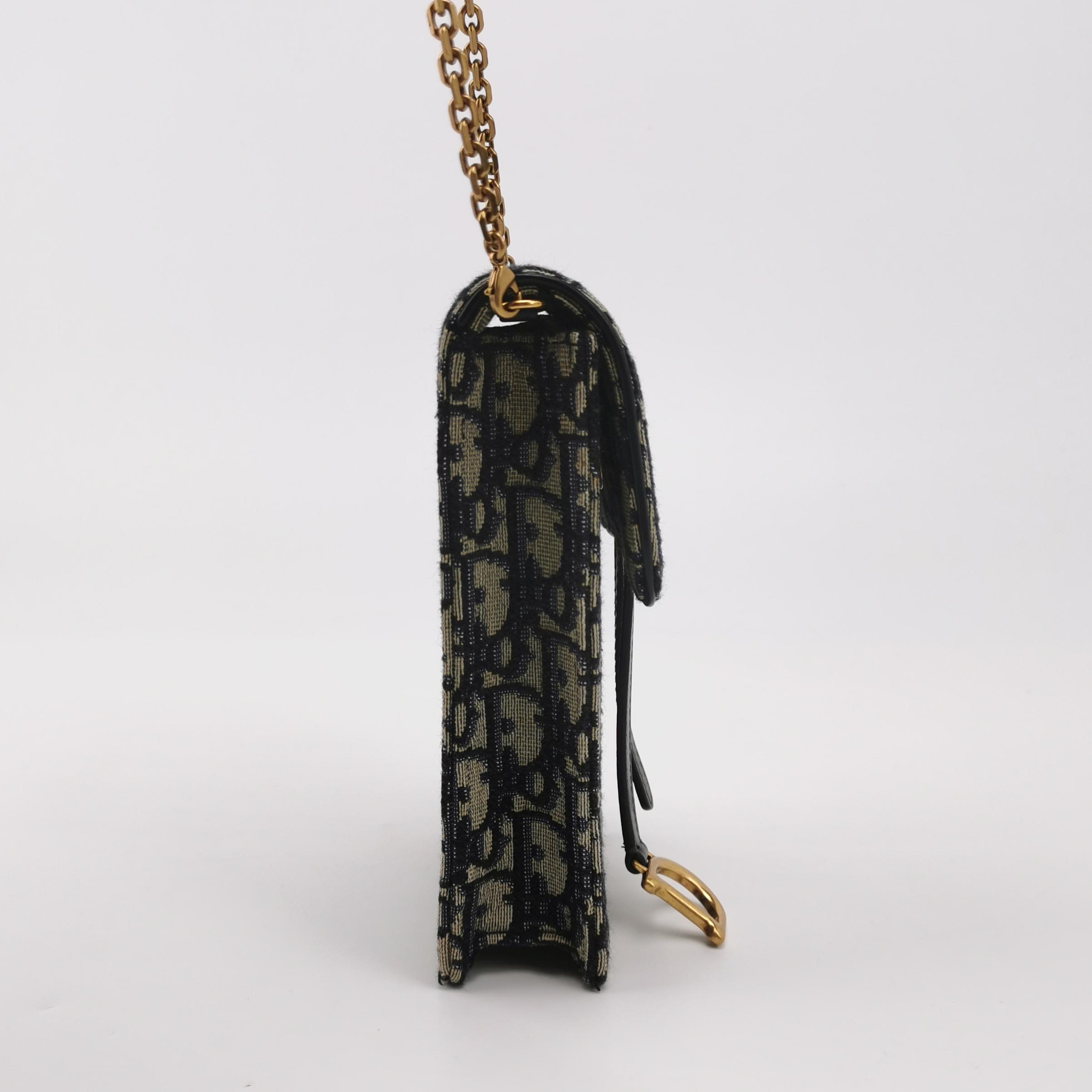  Christian Dior Vertical Saddle Chain Pouch Oblique Canvas — photo 4 of 12