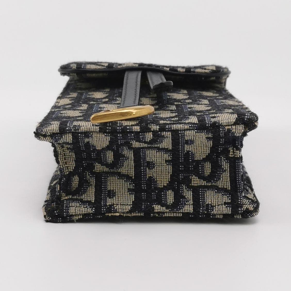  Christian Dior Vertical Saddle Chain Pouch Oblique Canvas — photo 6 of 12