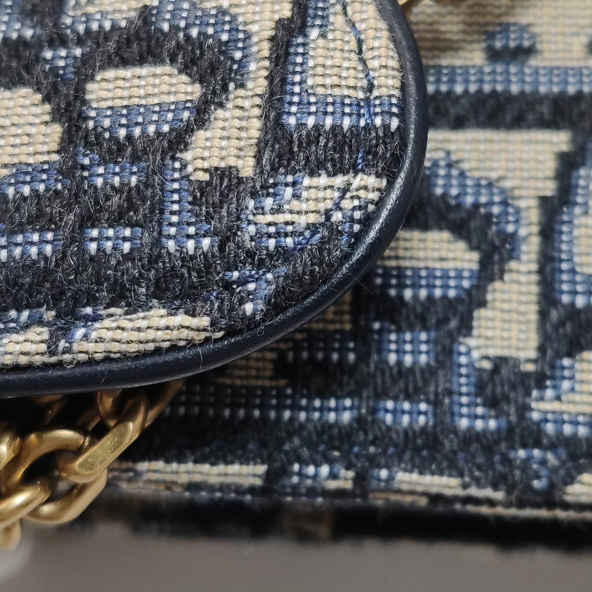  Christian Dior Vertical Saddle Chain Pouch Oblique Canvas — photo 9 of 12