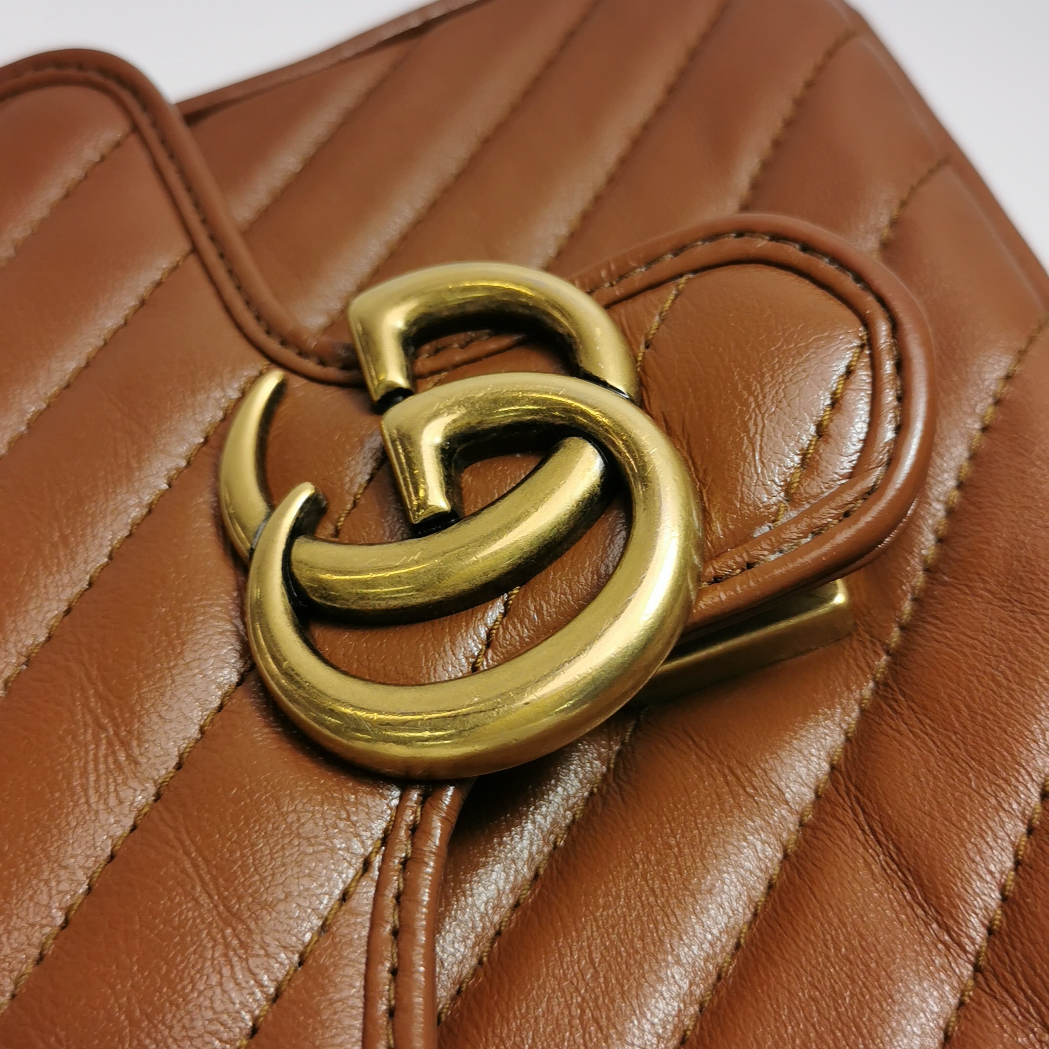 Gucci GG Marmont Top Handle Flap Bag Matelasse Leather Mini — photo 10 of 17