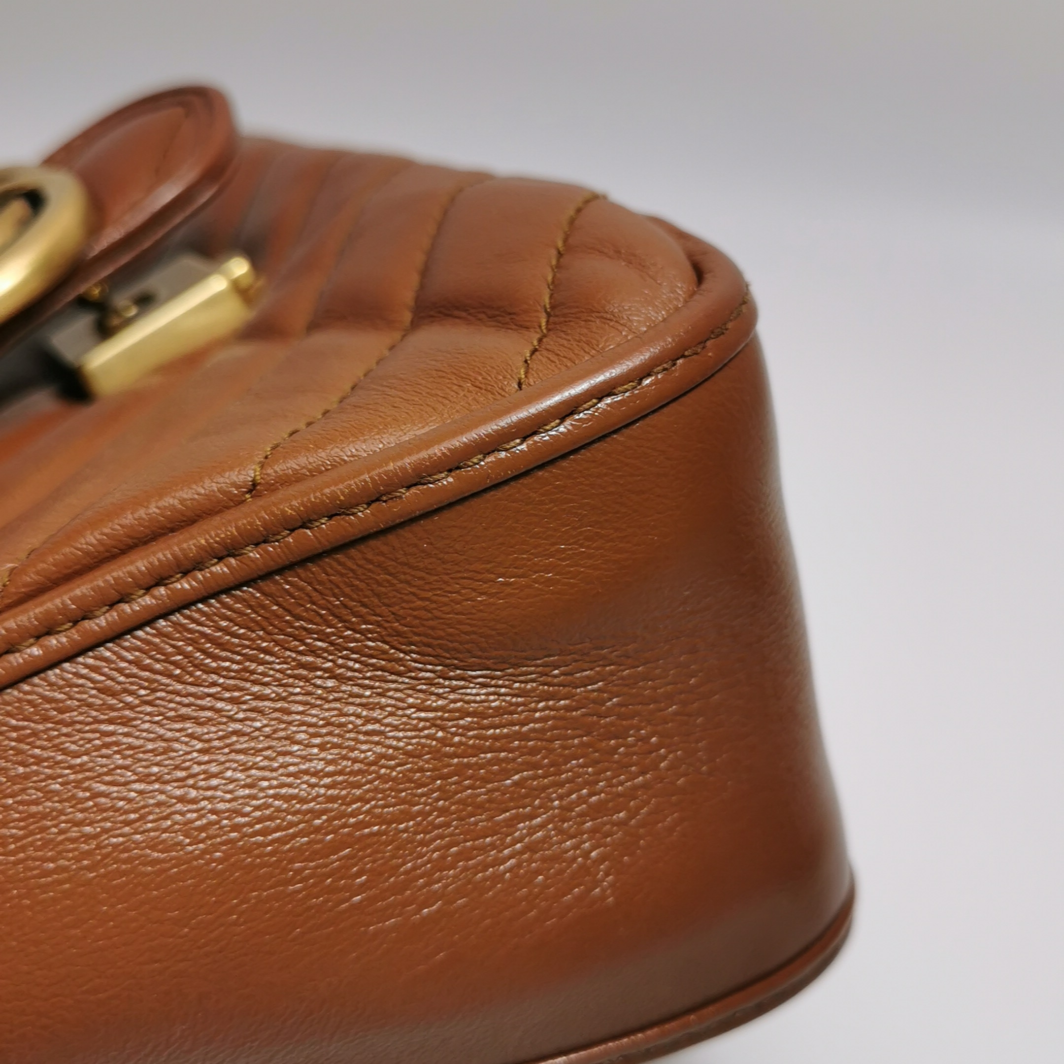Gucci GG Marmont Top Handle Flap Bag Matelasse Leather Mini — photo 12 of 17