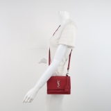 Saint Laurent(YSL) Sunset Top Handle Shoulder Bag Leather Small — thumbnail 2