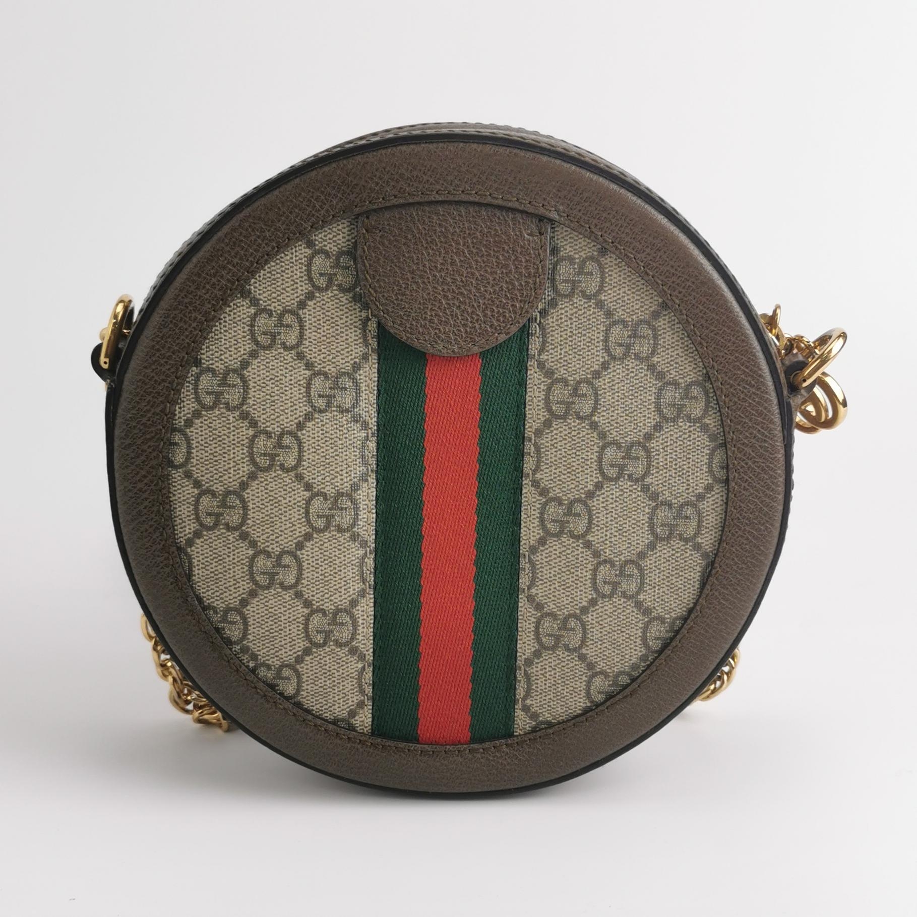 Gucci Ophidia Round Shoulder Bag GG Coated Canvas Mini — photo 5 of 12