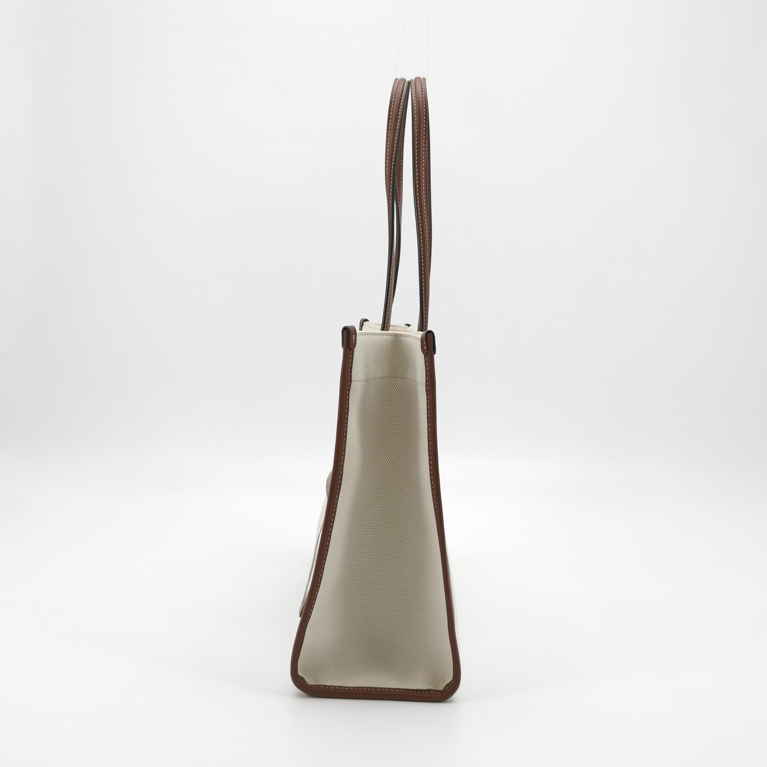Burberry Freya Shopping Tote Canvas with Leather Small — photo 3 of 12