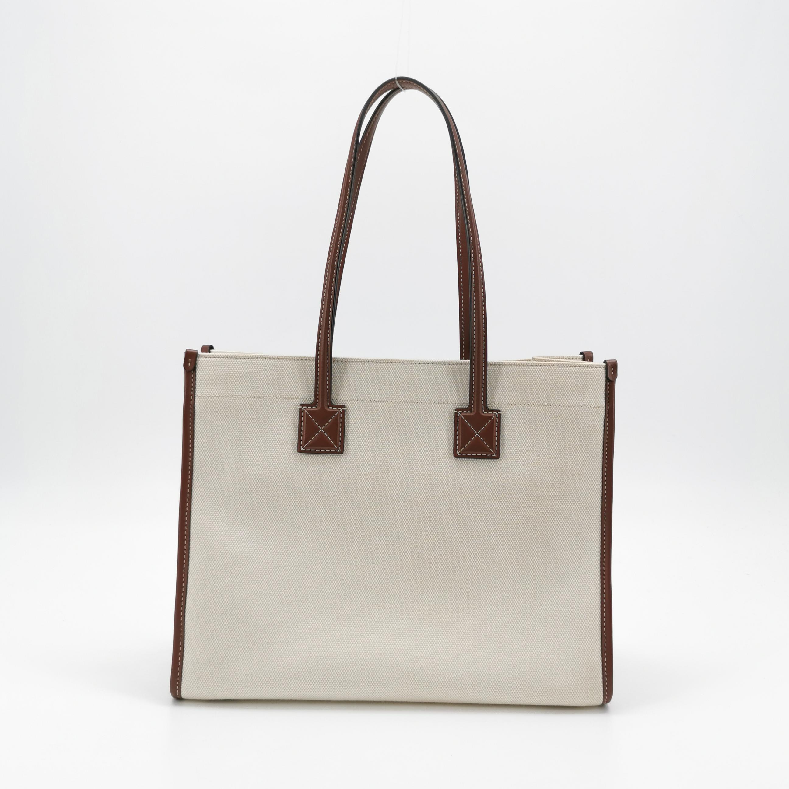 Burberry Freya Shopping Tote Canvas with Leather Small — photo 5 of 12