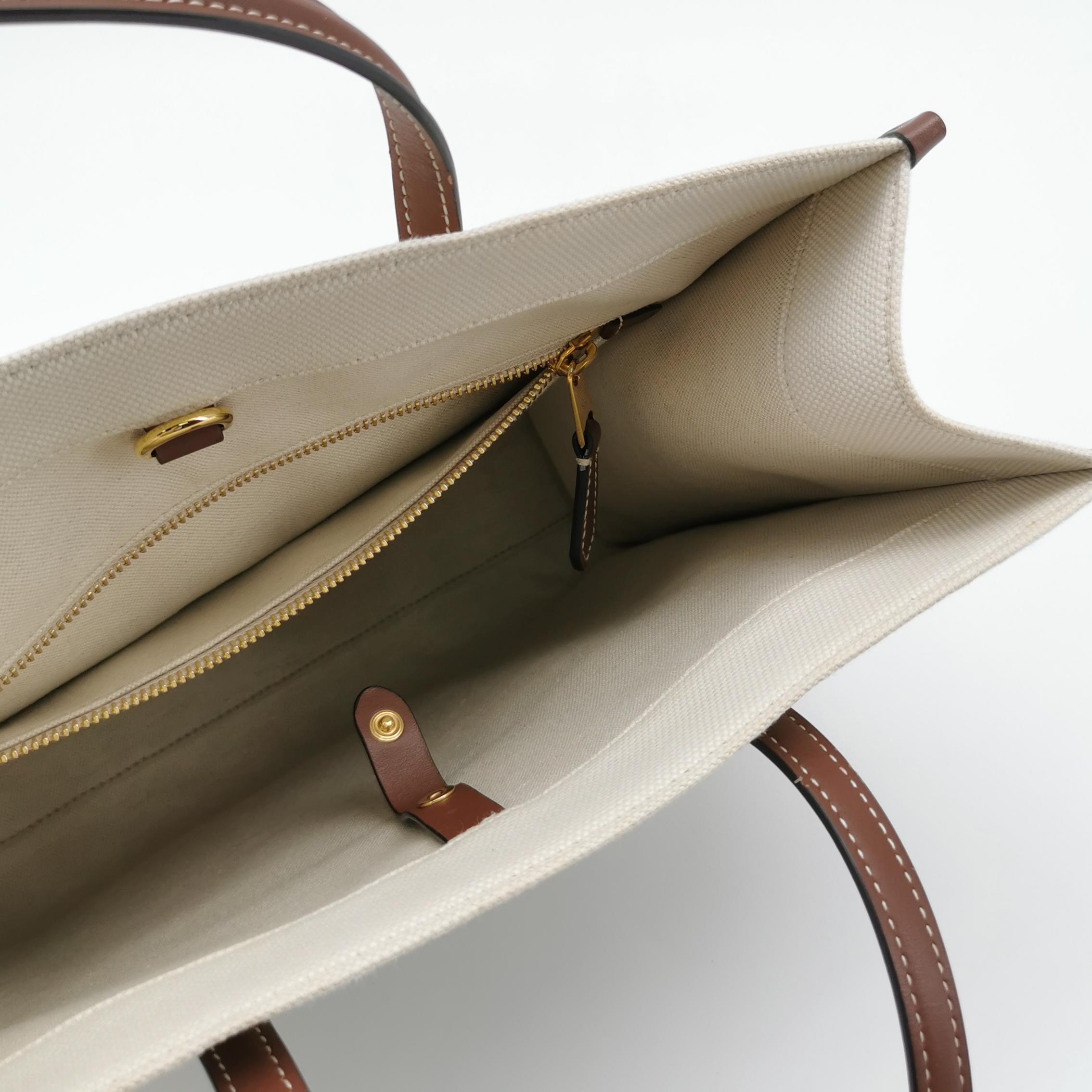 Burberry Freya Shopping Tote Canvas with Leather Small — photo 7 of 12