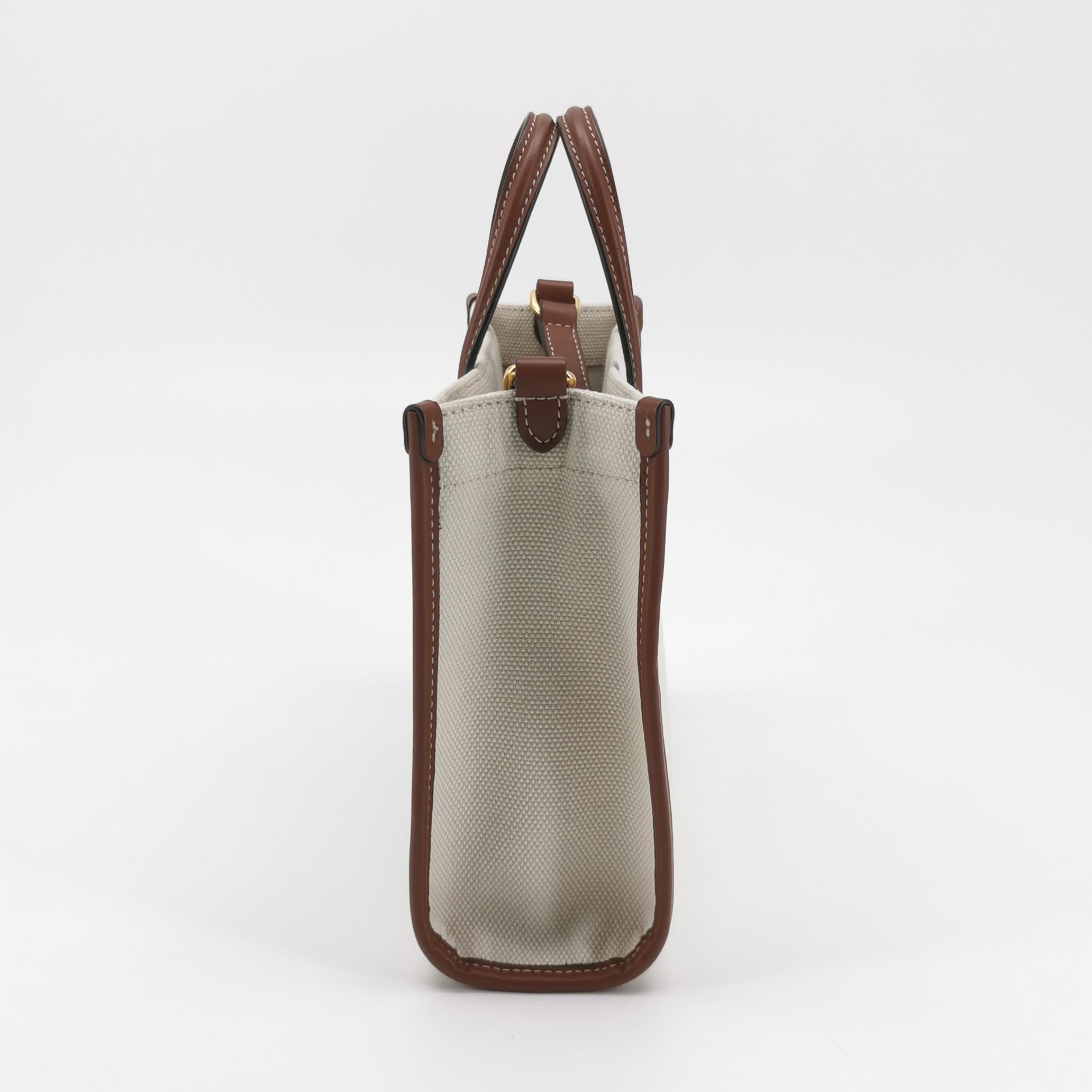 Burberry Freya Shopping Tote Canvas with Leather Mini — photo 3 of 11