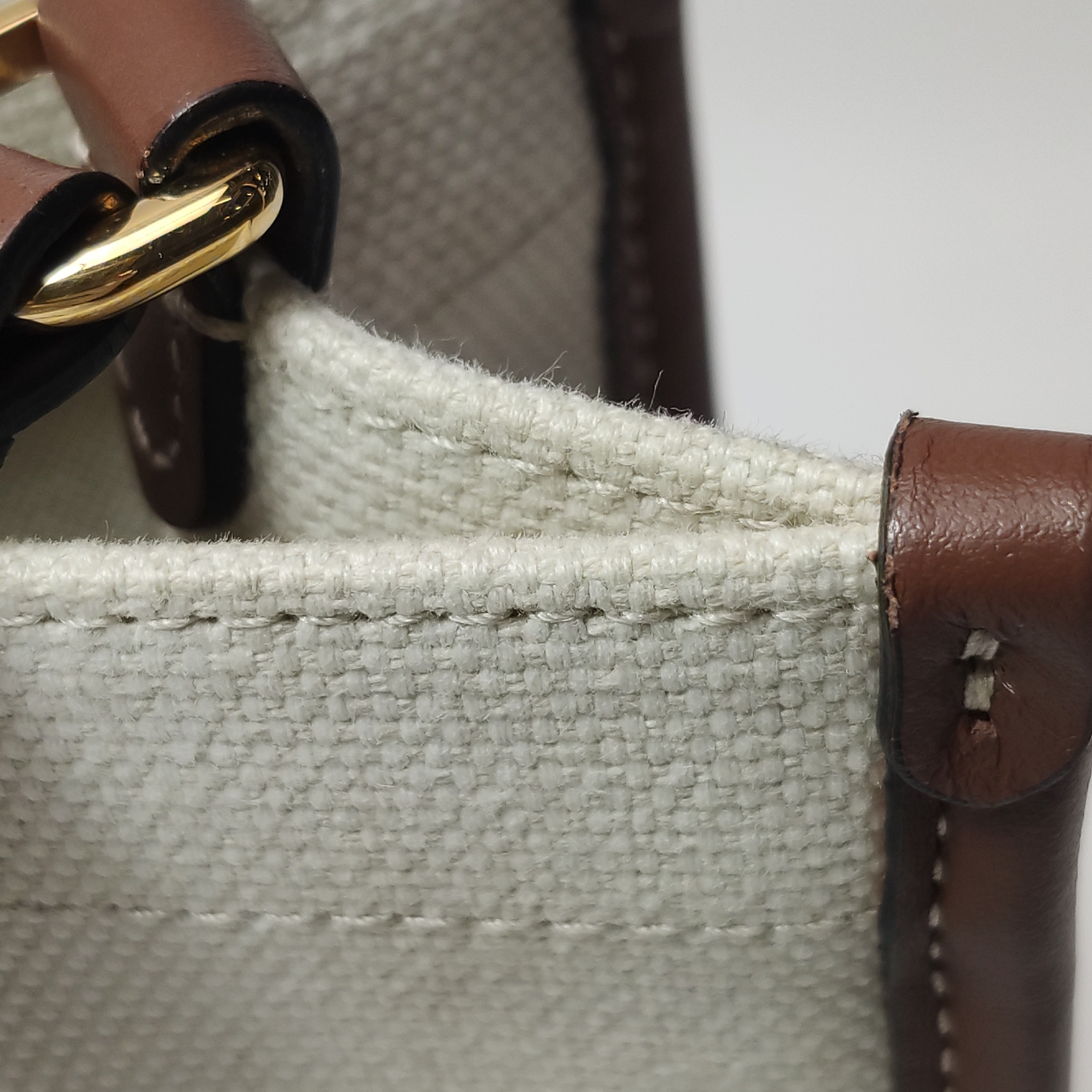 Burberry Freya Shopping Tote Canvas with Leather Mini — photo 10 of 11