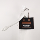 Burberry Freya Shopping Tote Canvas with Leather Small — thumbnail 2