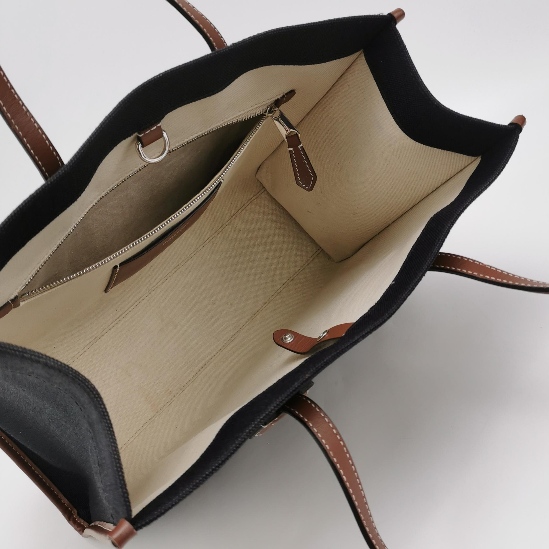 Burberry Freya Shopping Tote Canvas with Leather Small — photo 7 of 13
