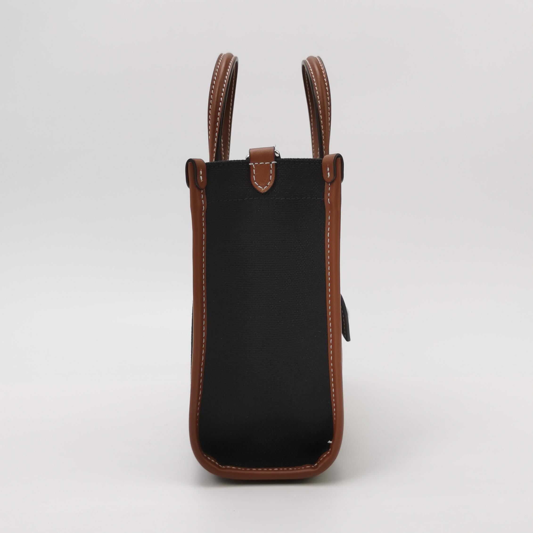 Burberry Freya Shopping Tote Canvas with Leather Mini — photo 3 of 11