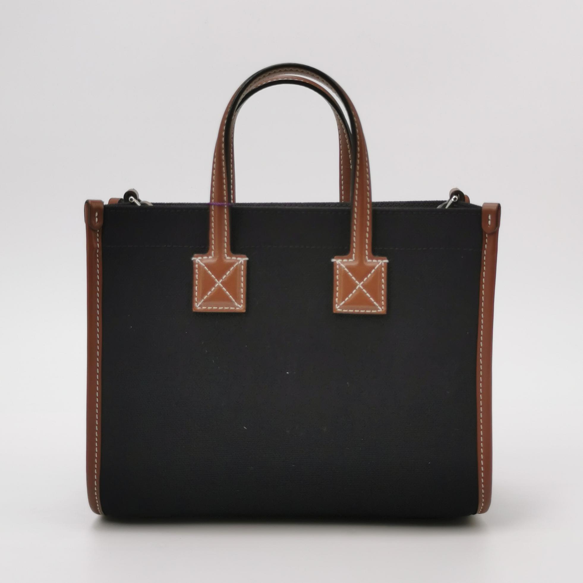 Burberry Freya Shopping Tote Canvas with Leather Mini — photo 4 of 11