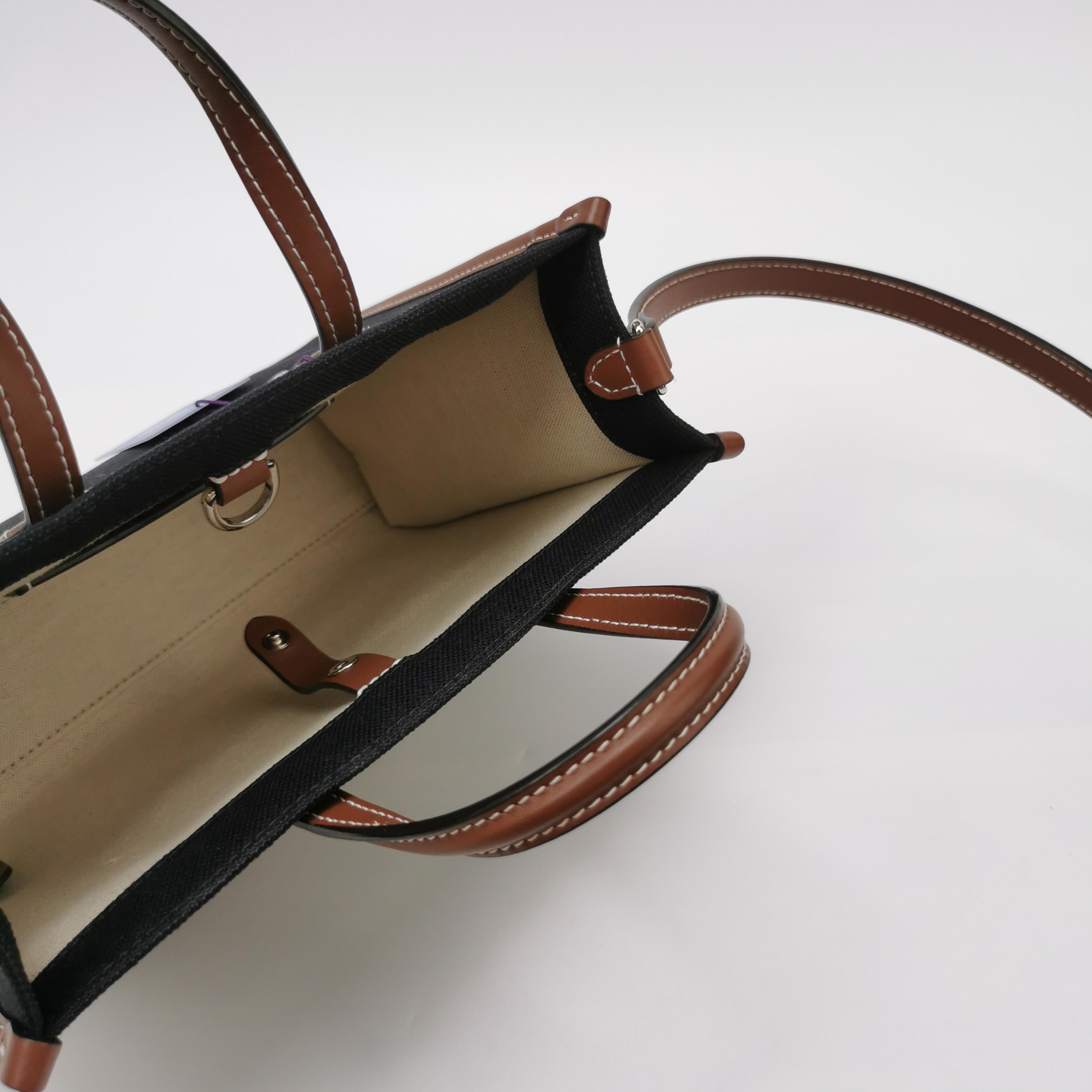 Burberry Freya Shopping Tote Canvas with Leather Mini — photo 6 of 11