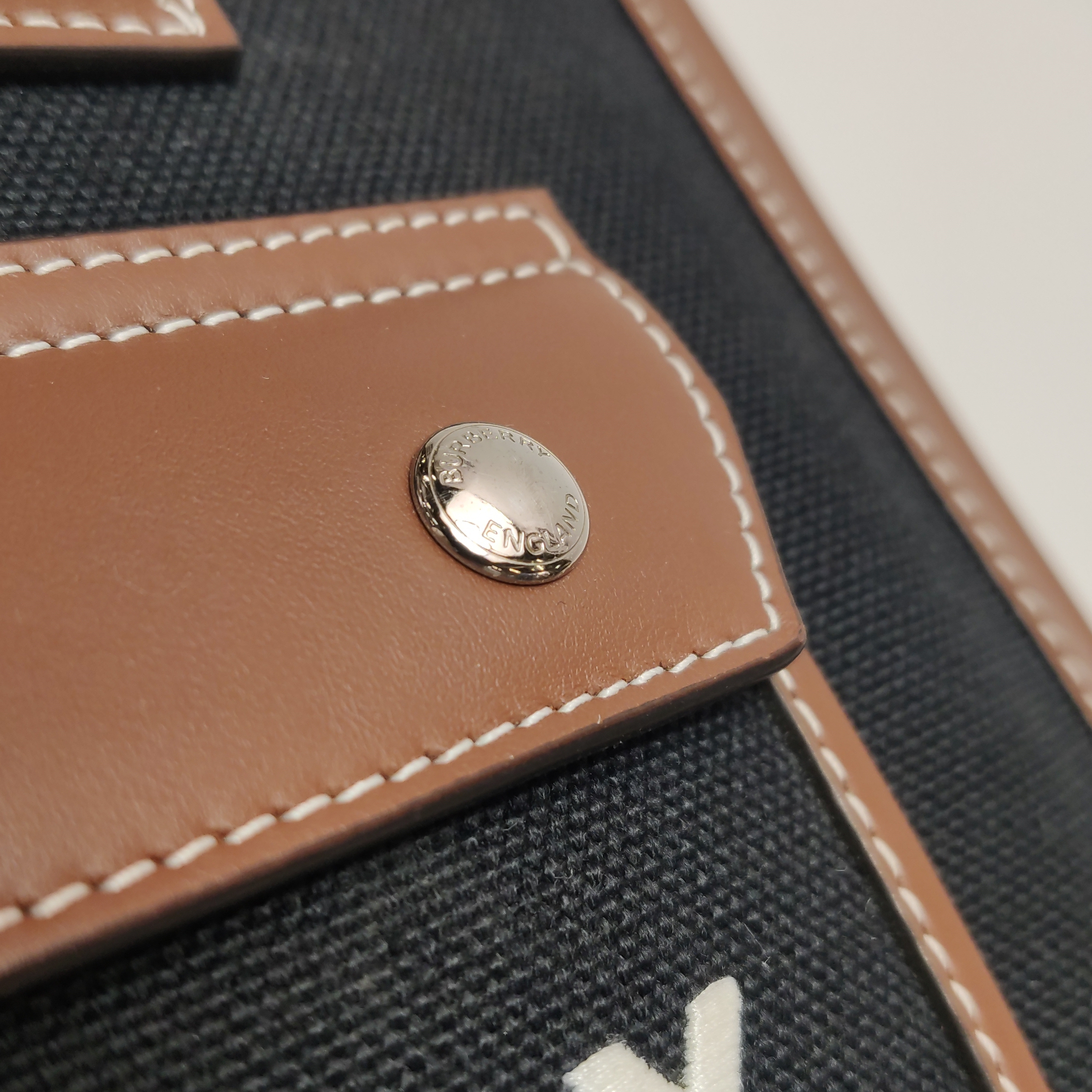 Burberry Freya Shopping Tote Canvas with Leather Mini — photo 8 of 11