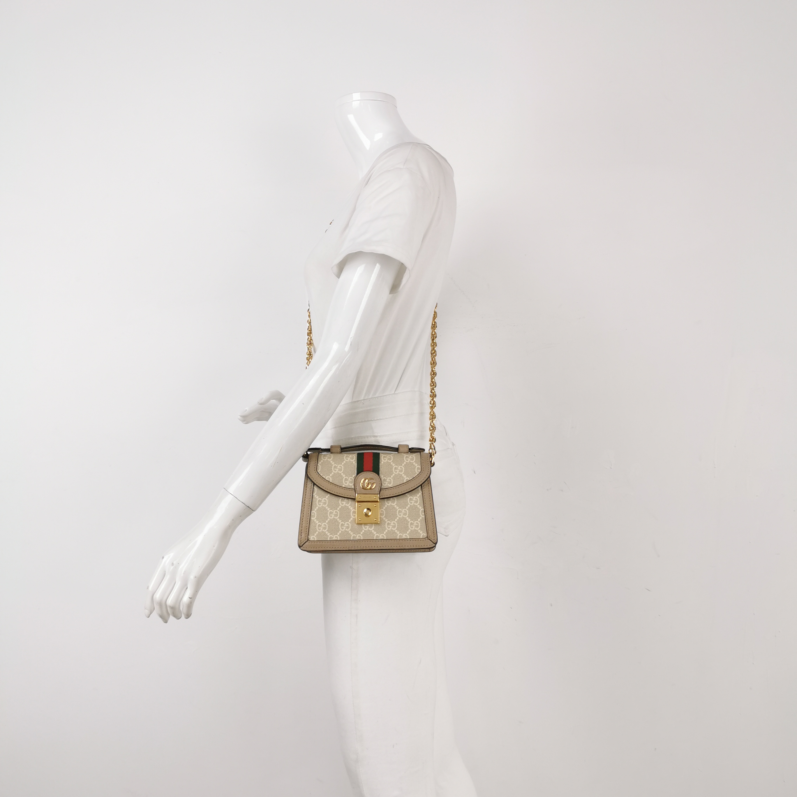  Gucci Ophidia Flap Top Handle Bag Leather Mini — alternate view