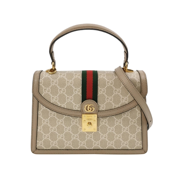 Gucci Ophidia Flap Top Handle Bag GG Coated Canvas — pre-owned, Vierlot