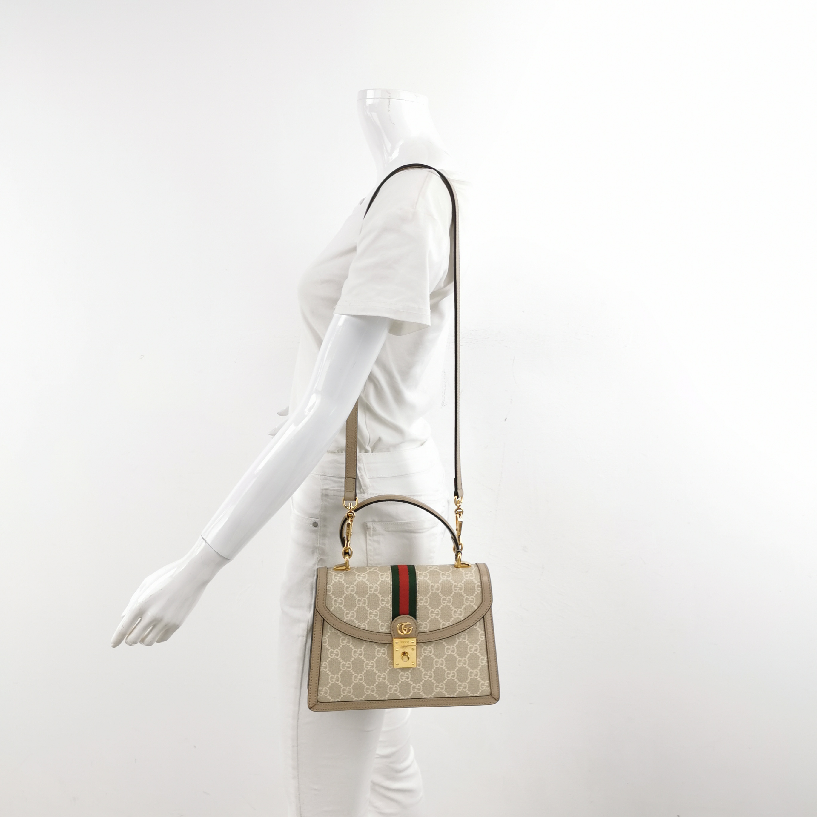 Gucci Ophidia Flap Top Handle Bag GG Coated Canvas — alternate view