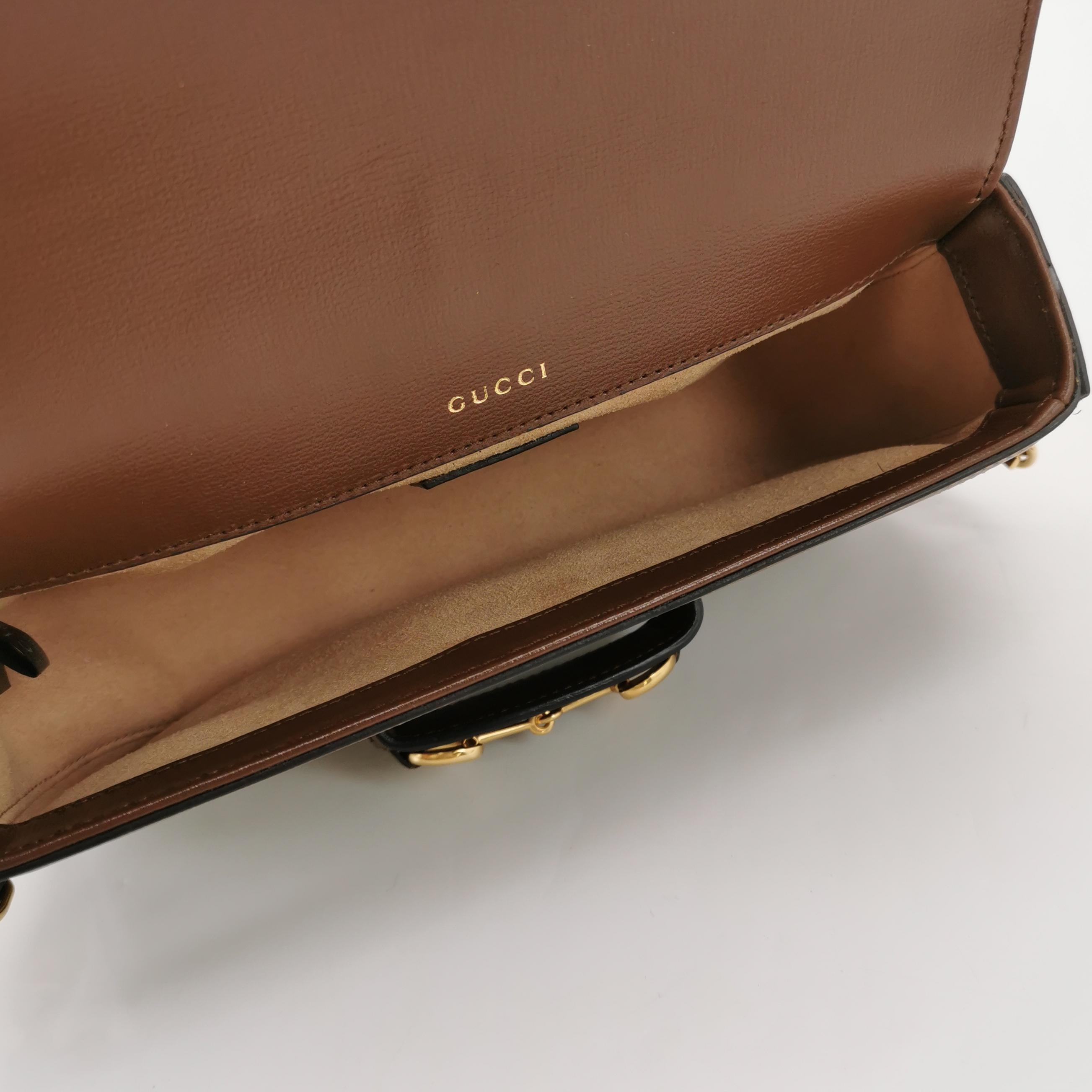 Gucci Horsebit 1955 Shoulder Bag GG Coated Canvas with Leather East West — photo 7 of 15