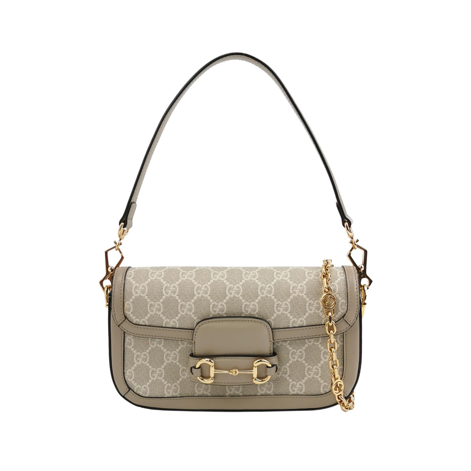 Gucci Horsebit 1955 Shoulder Bag GG Coated Canvas with Leather East West — photo 1 of 11