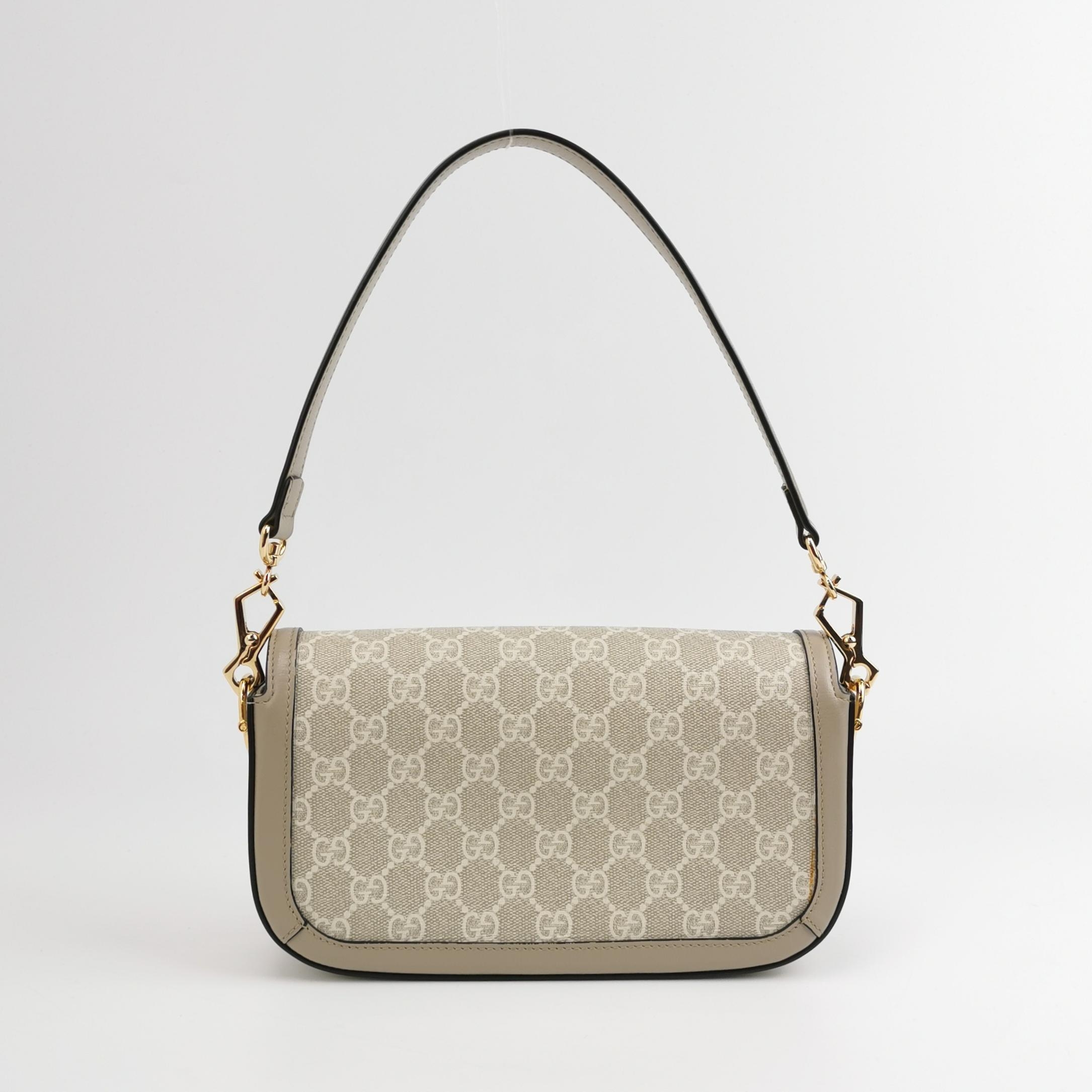 Gucci Horsebit 1955 Shoulder Bag GG Coated Canvas with Leather East West — photo 5 of 11