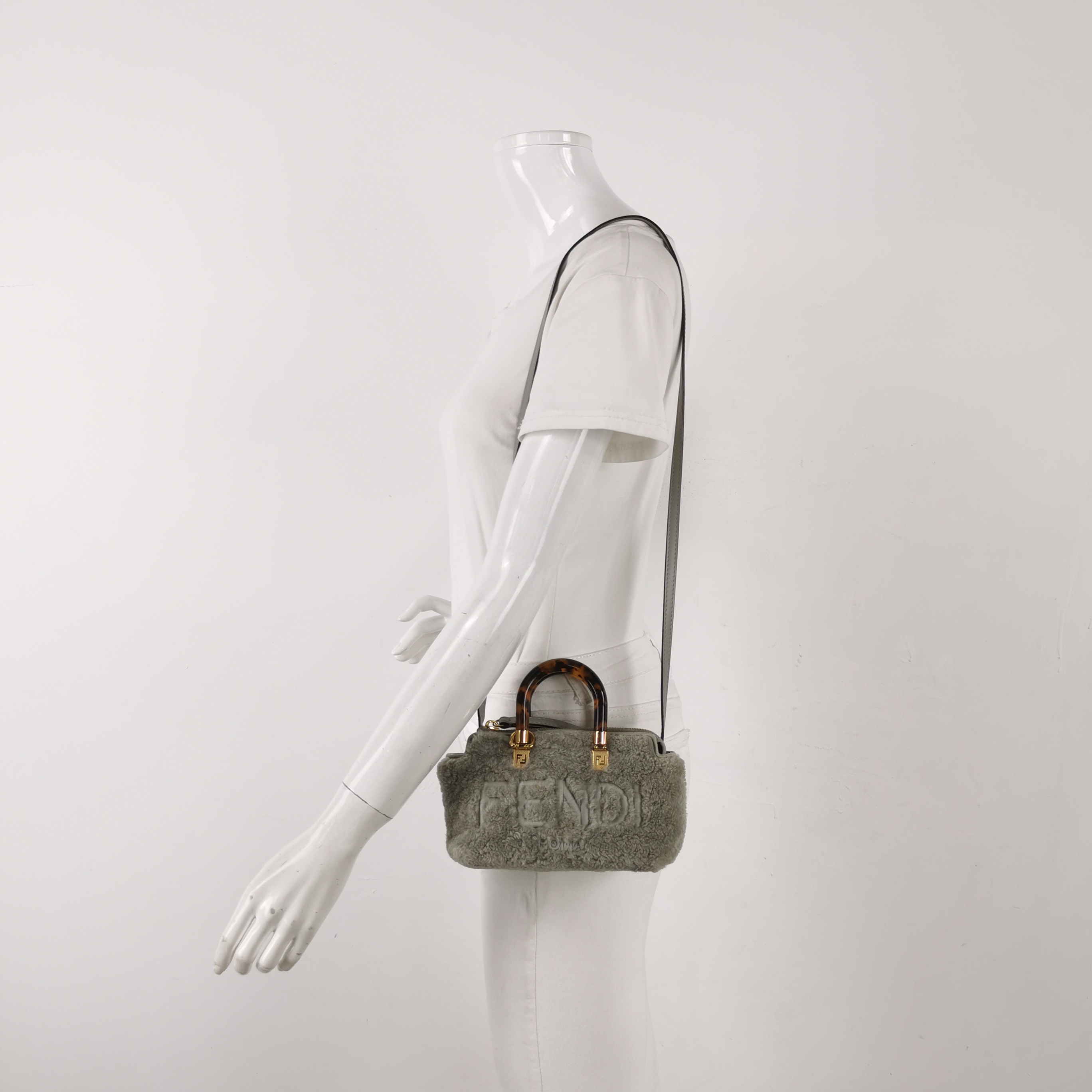  Fendi Logo By The Way Top Handle Bag Embossed Leather Mini — alternate view