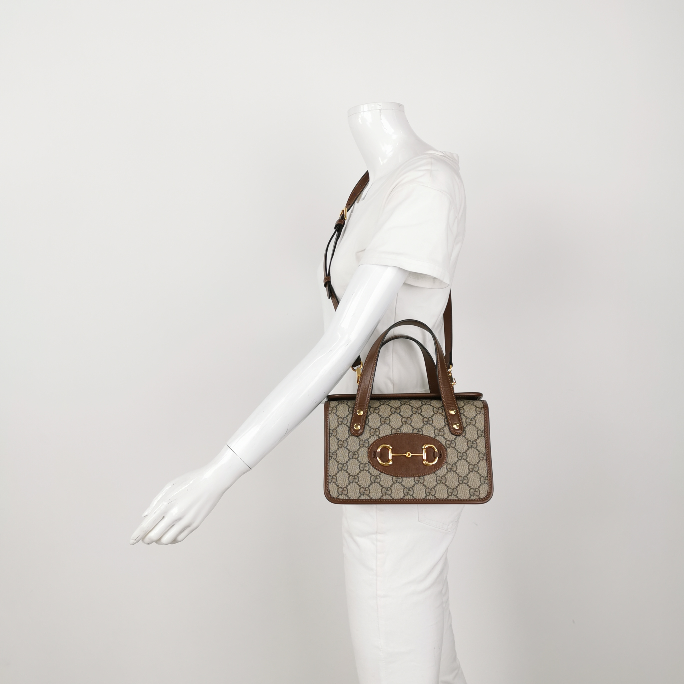 Gucci Horsebit 1955 Boston Bag GG Coated Canvas — alternate view