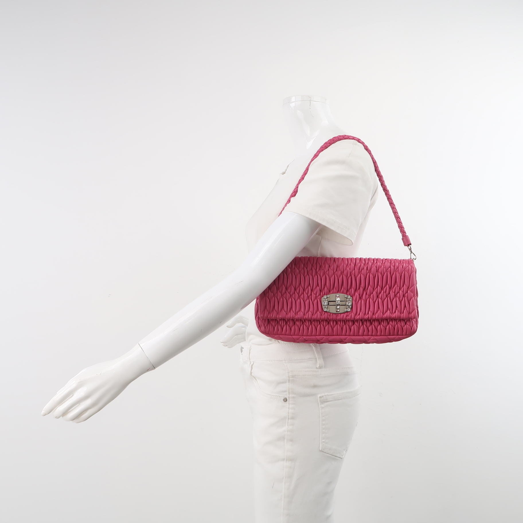 Miu Miu Crystal Clutch Matelasse Leather — alternate view