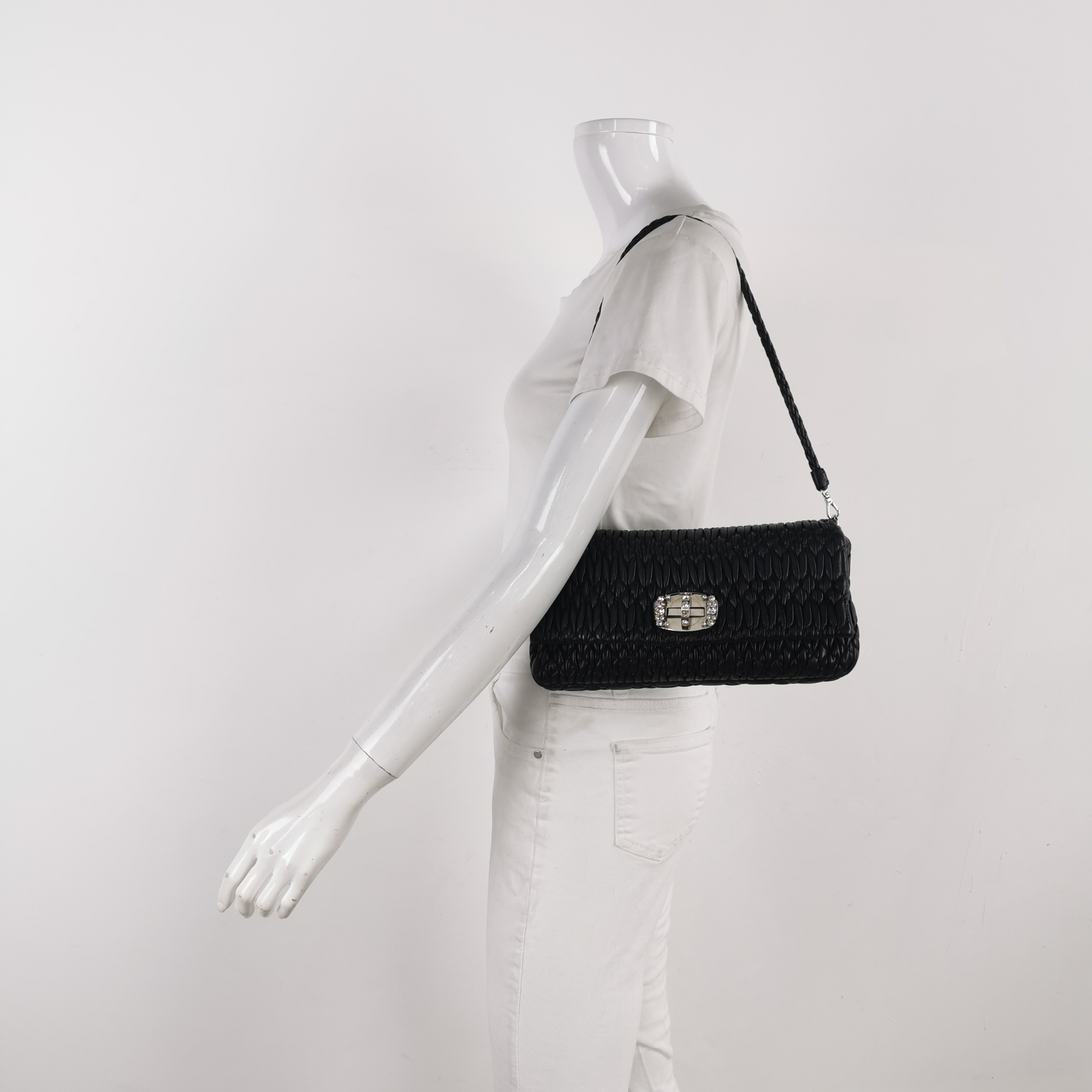 Miu Miu Crystal Clutch Matelasse Leather — alternate view