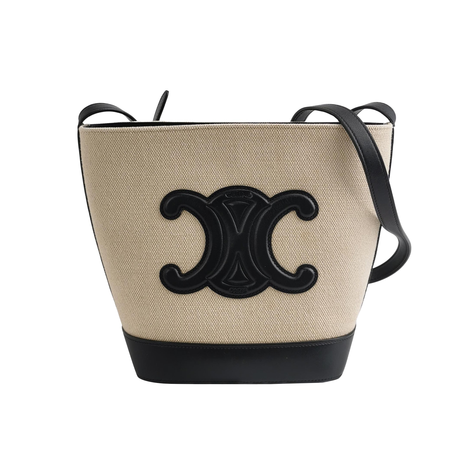 Celine Cuir Triomphe Bucket Bag Canvas Leather Small — photo 1 of 15