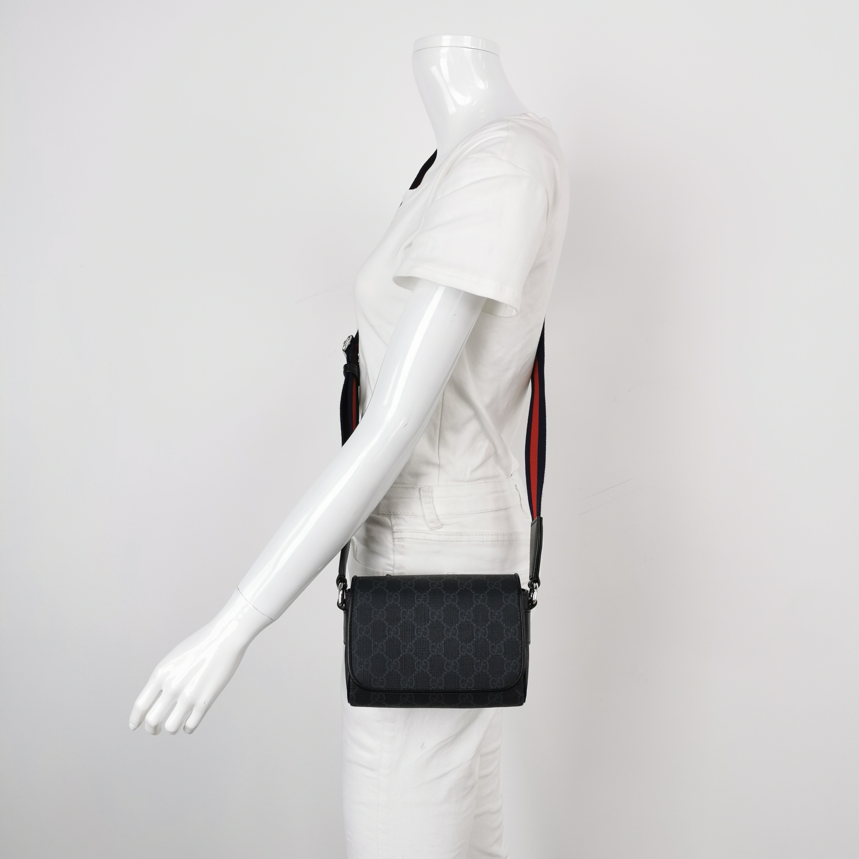 Gucci Flap Crossbody Bag GG Rubber Effect Super Mini — alternate view