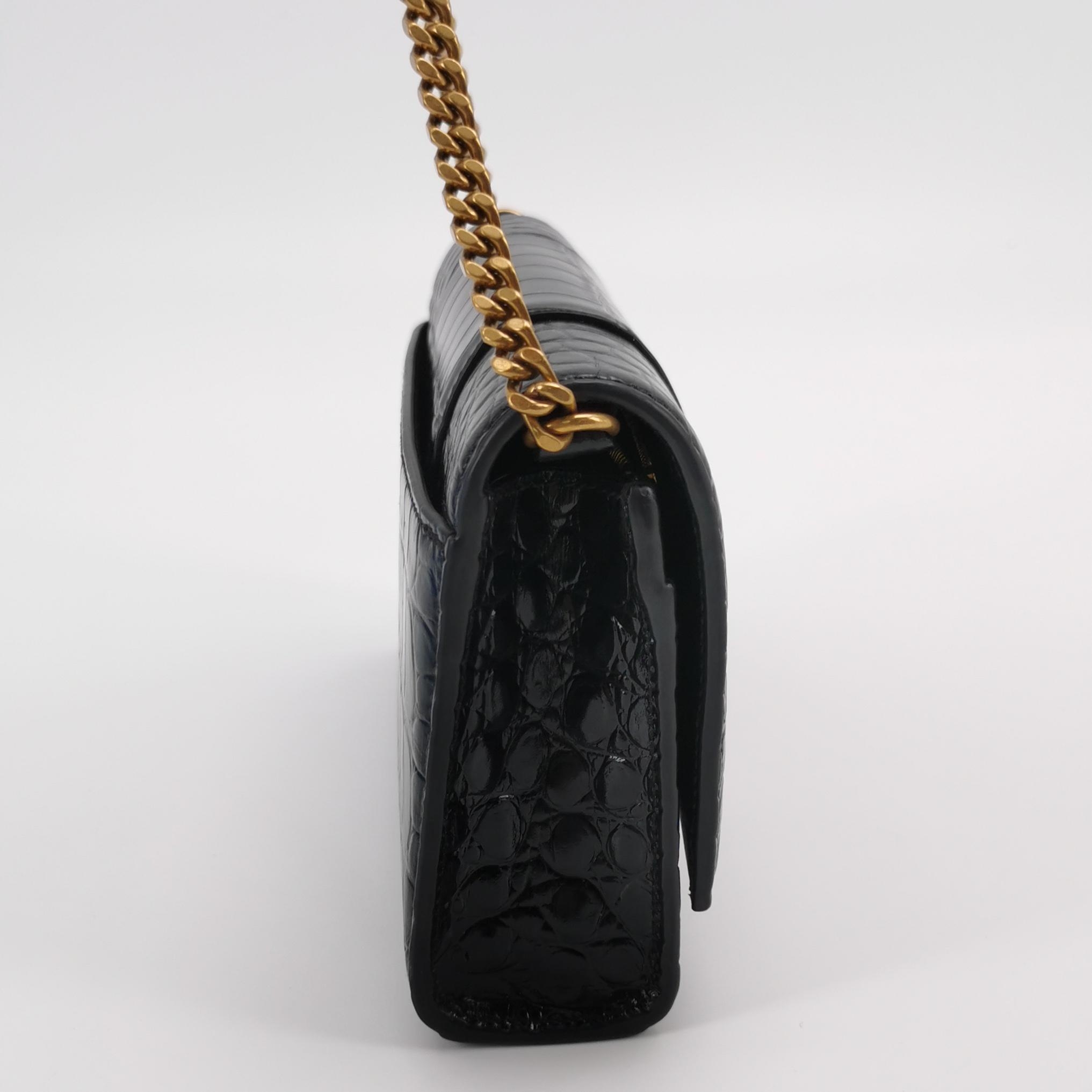Balenciaga Hourglass Chain Wallet Crocodile Embossed Leather — photo 4 of 15