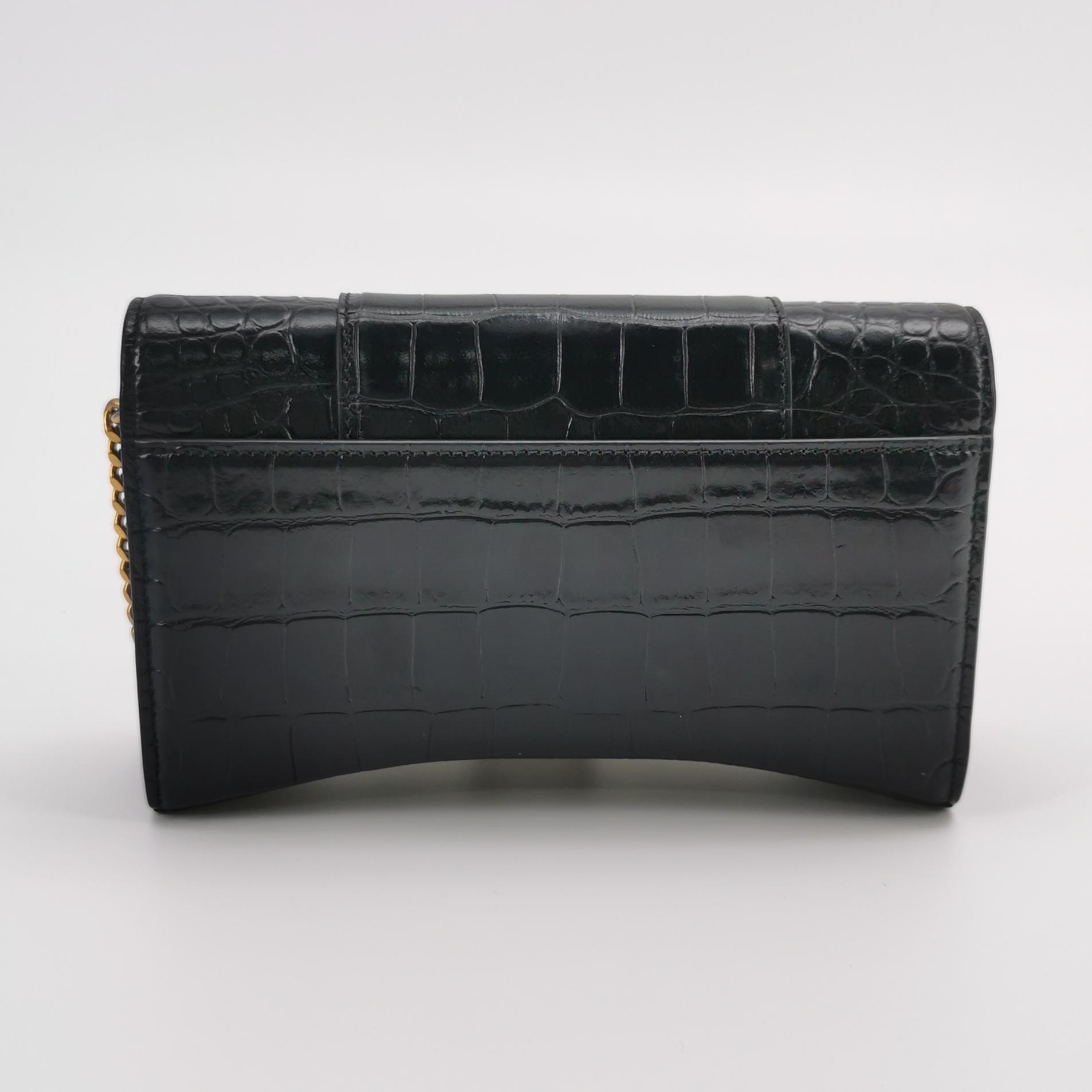 Balenciaga Hourglass Chain Wallet Crocodile Embossed Leather — photo 5 of 15
