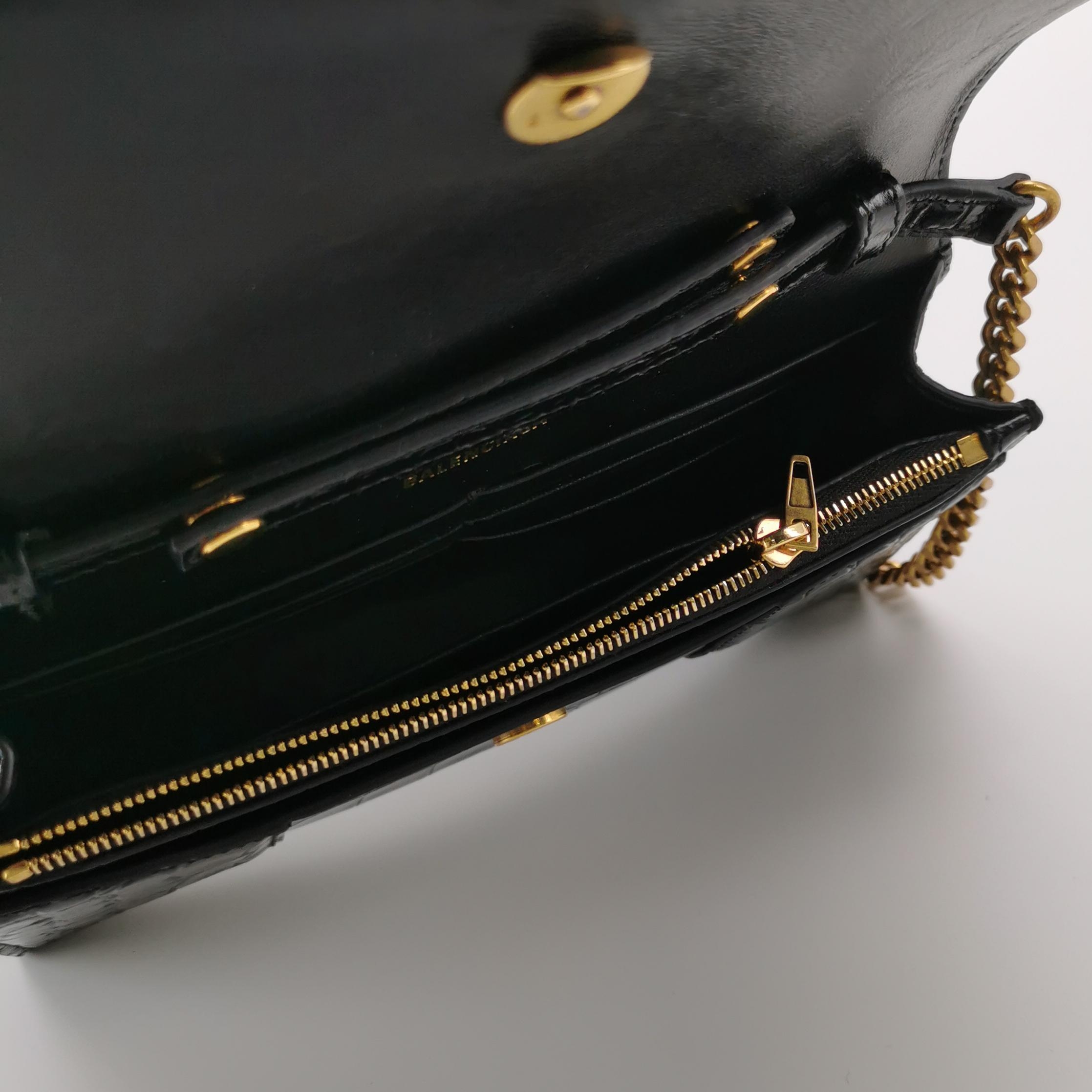 Balenciaga Hourglass Chain Wallet Crocodile Embossed Leather — photo 7 of 15