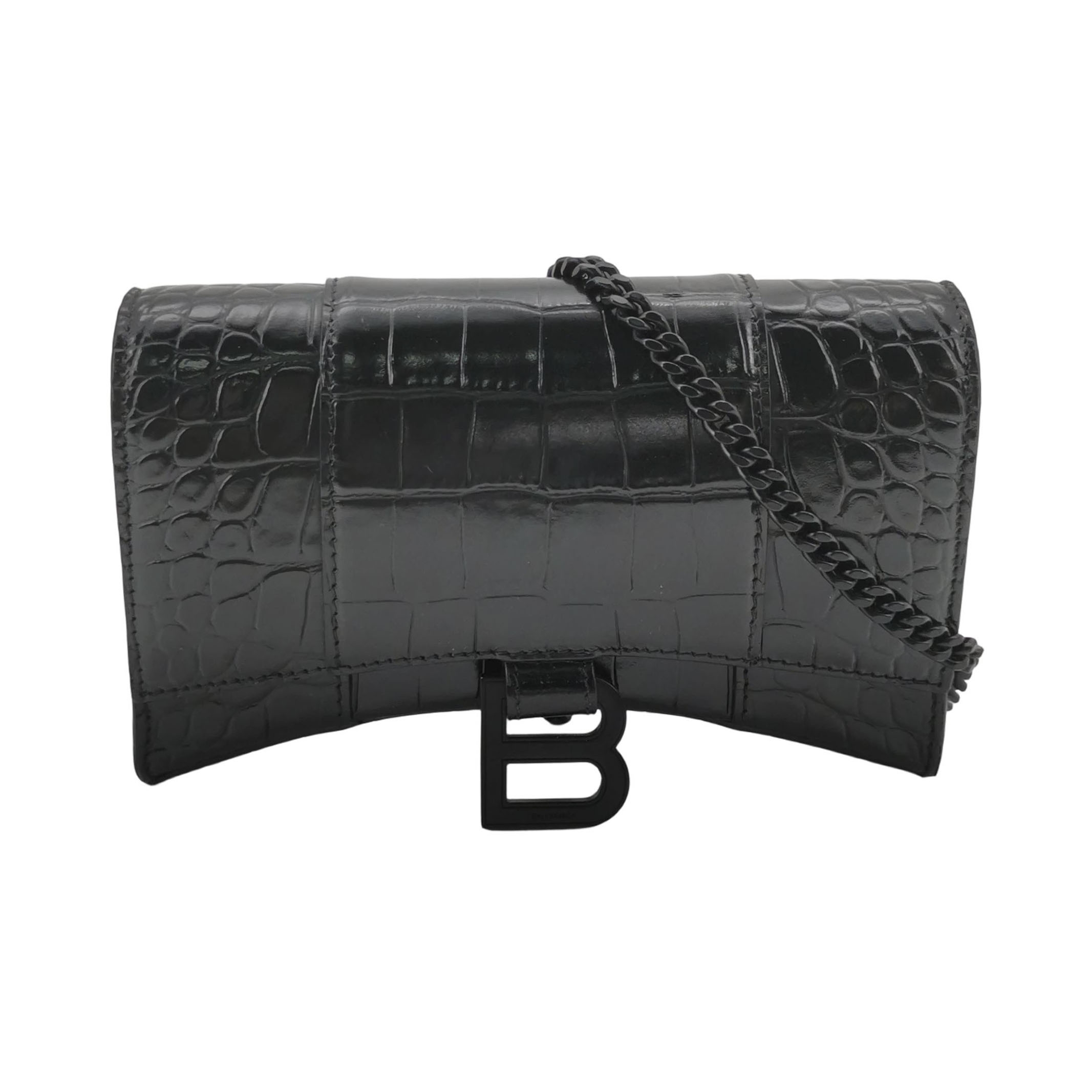 Balenciaga Hourglass Chain Wallet Crocodile Embossed Leather — photo 1 of 15