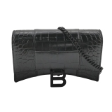 Balenciaga Hourglass Chain Wallet Crocodile Embossed Leather — thumbnail 1