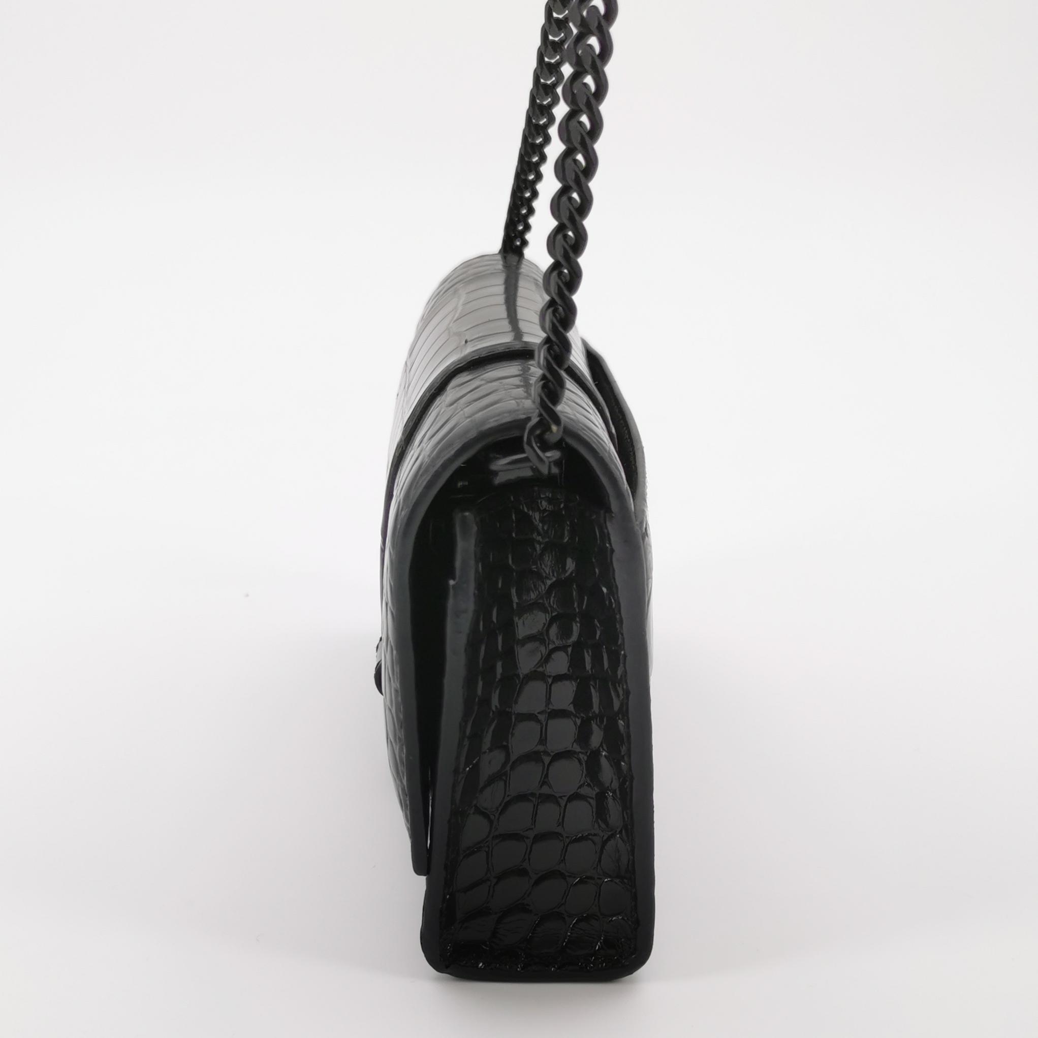 Balenciaga Hourglass Chain Wallet Crocodile Embossed Leather — photo 3 of 15